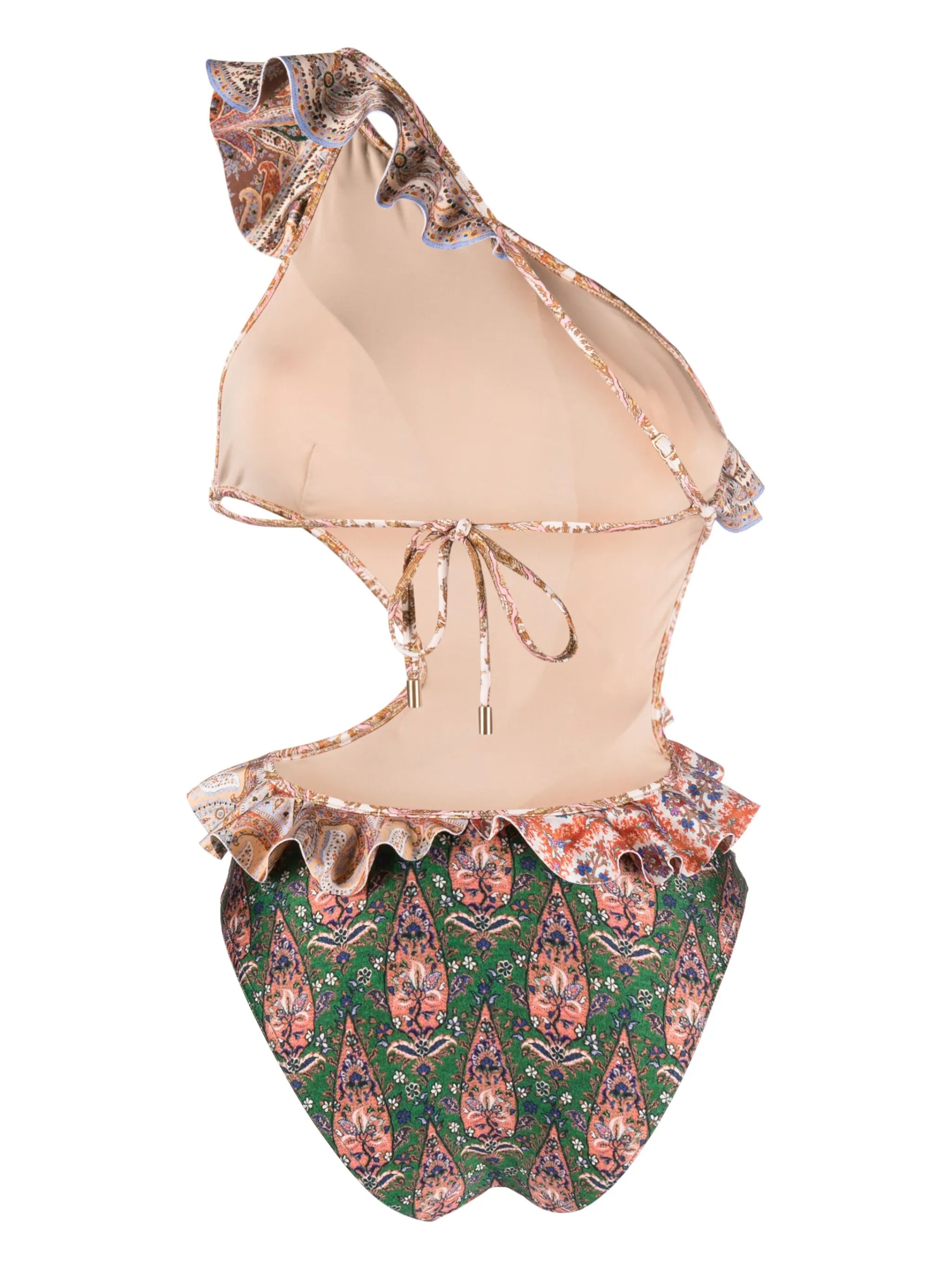 Devi ruffled one-shoulder swimsuit