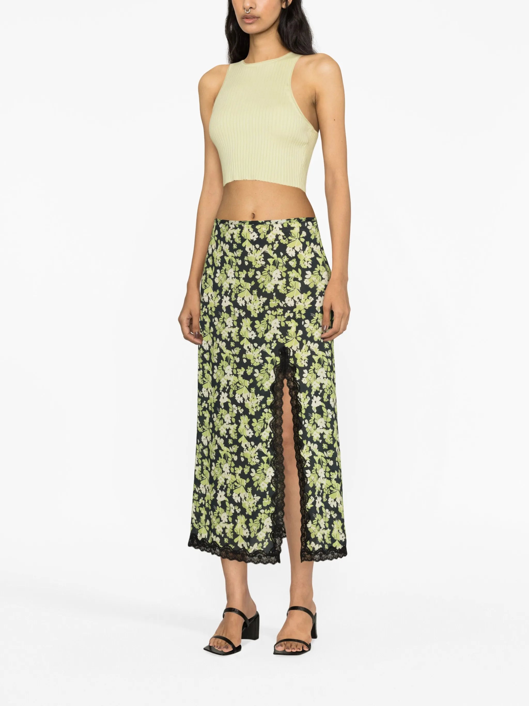 Sibilla floral-print midi skirt