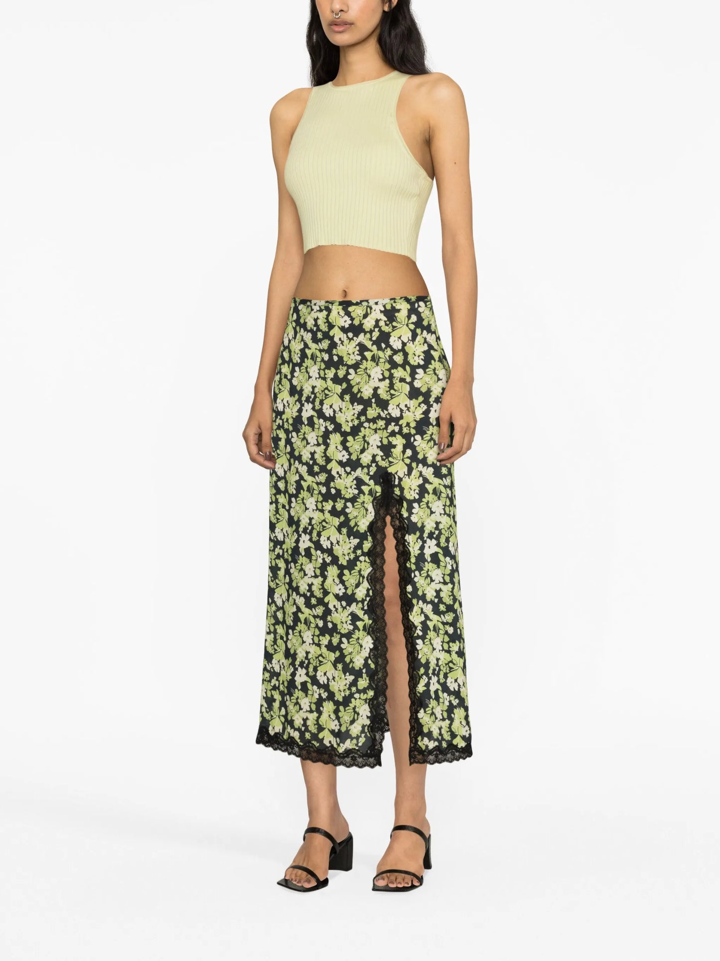 Sibilla floral-print midi skirt