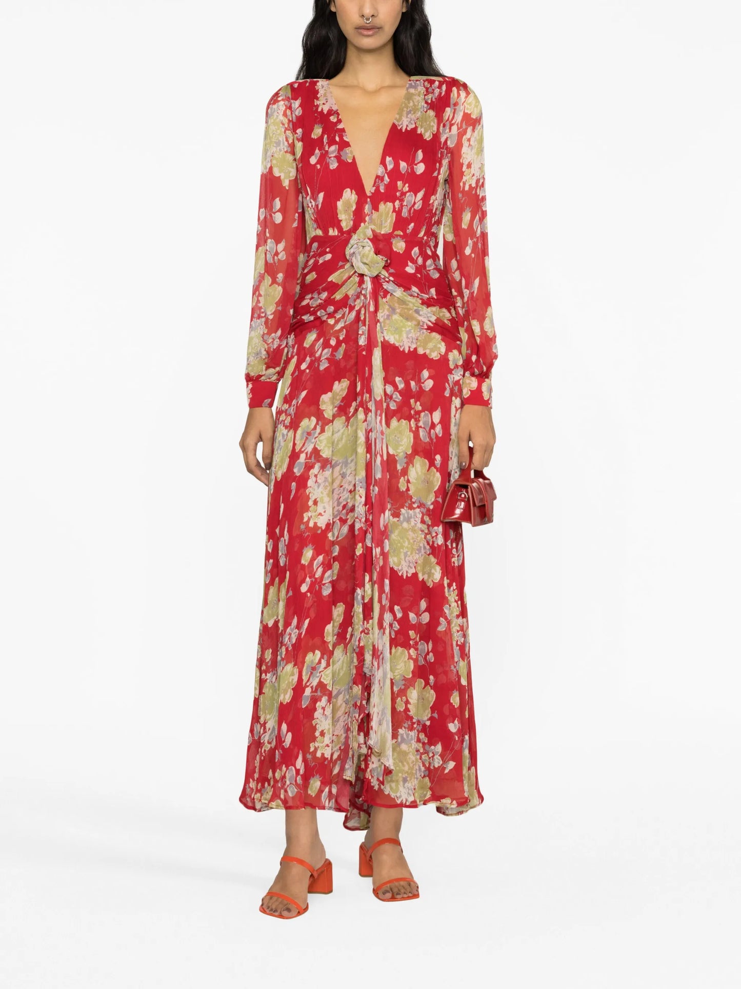 Meera floral-print chiffon dress