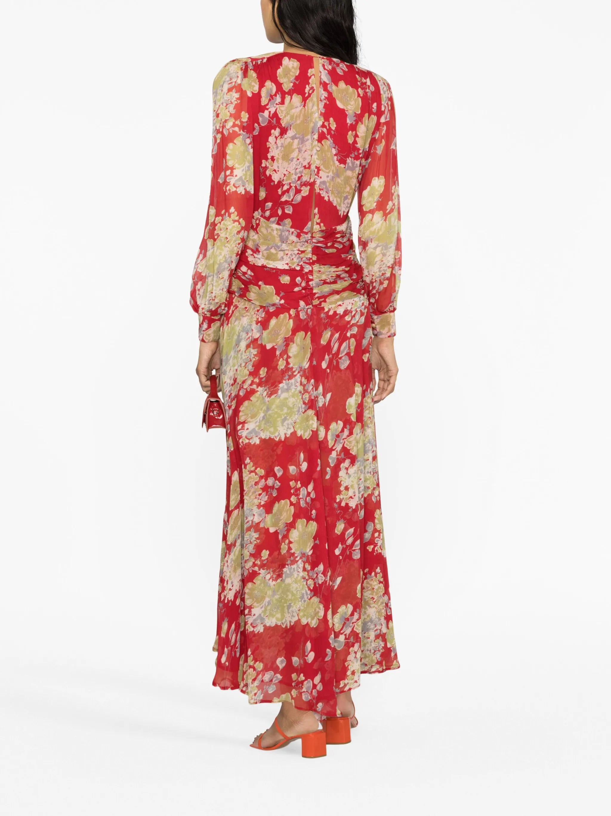 Meera floral-print chiffon dress