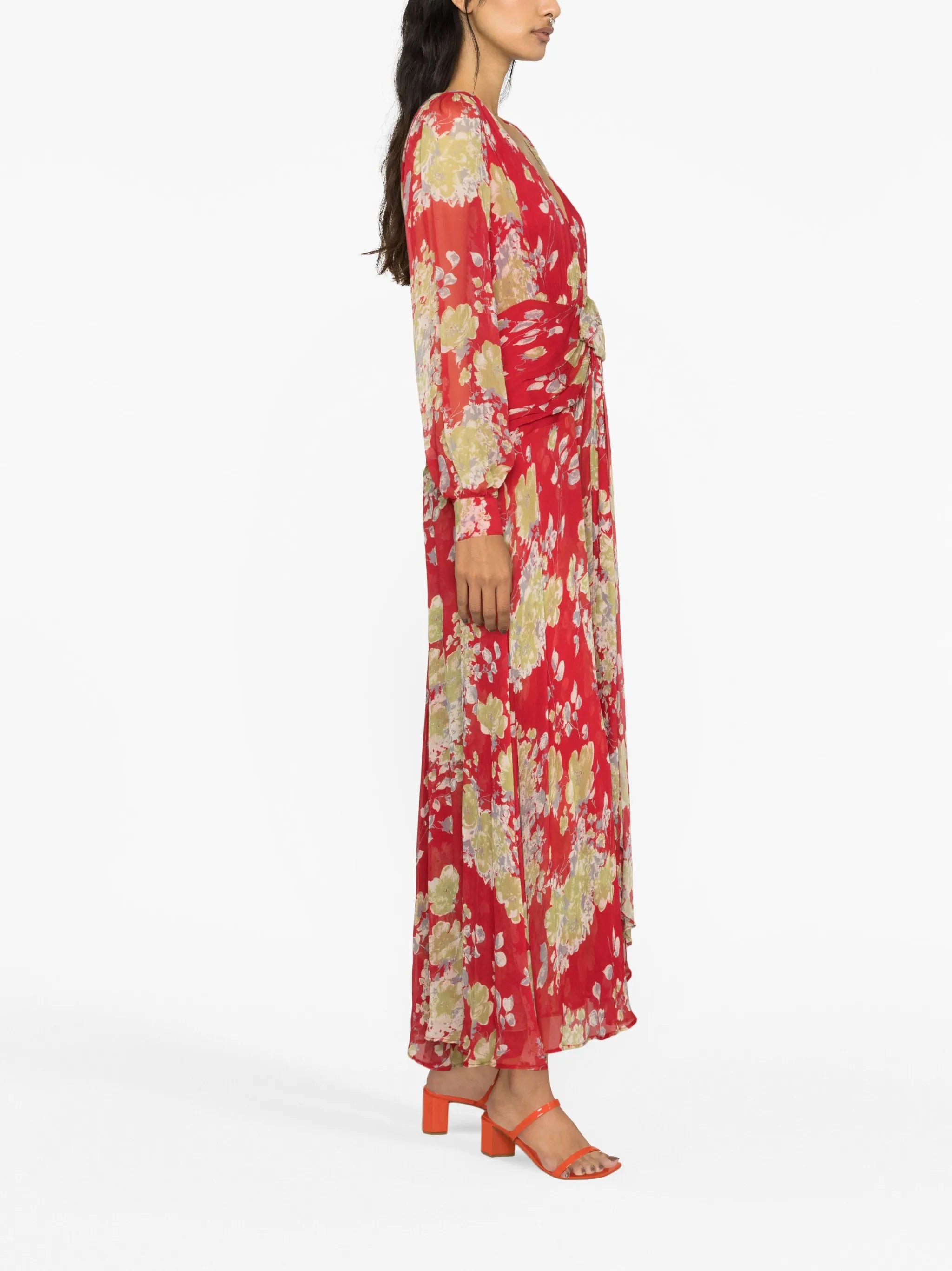 Meera floral-print chiffon dress