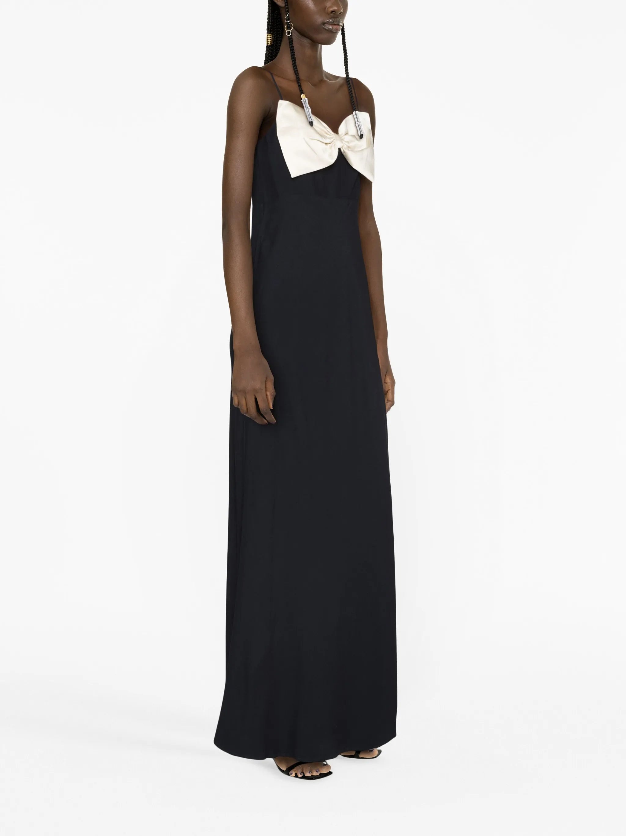 Linda bow-detail cady gown