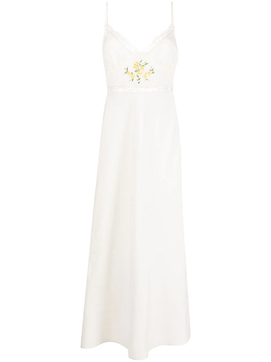Amora floral-embroidered cotton dress