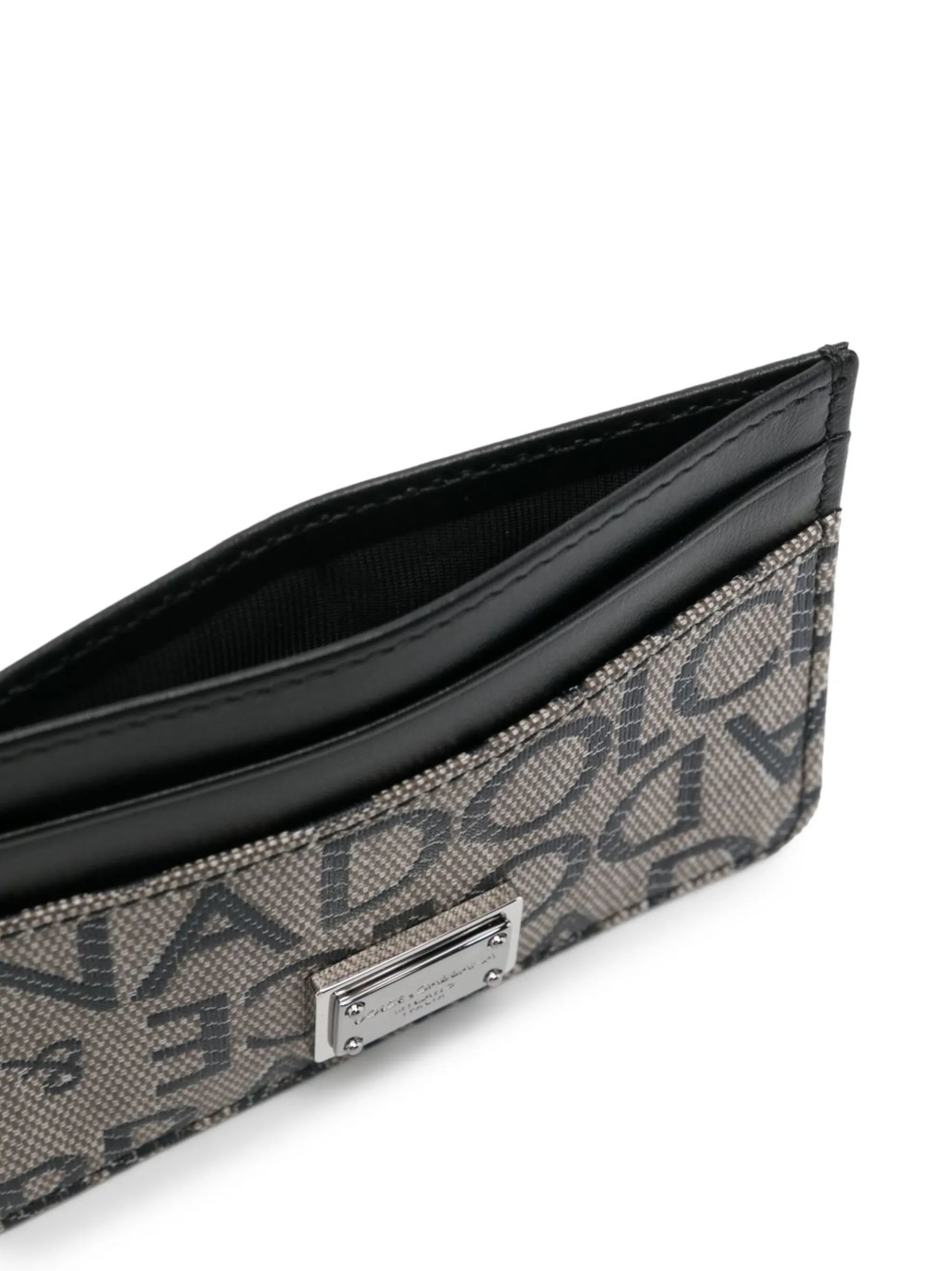 logo jacquard card holder