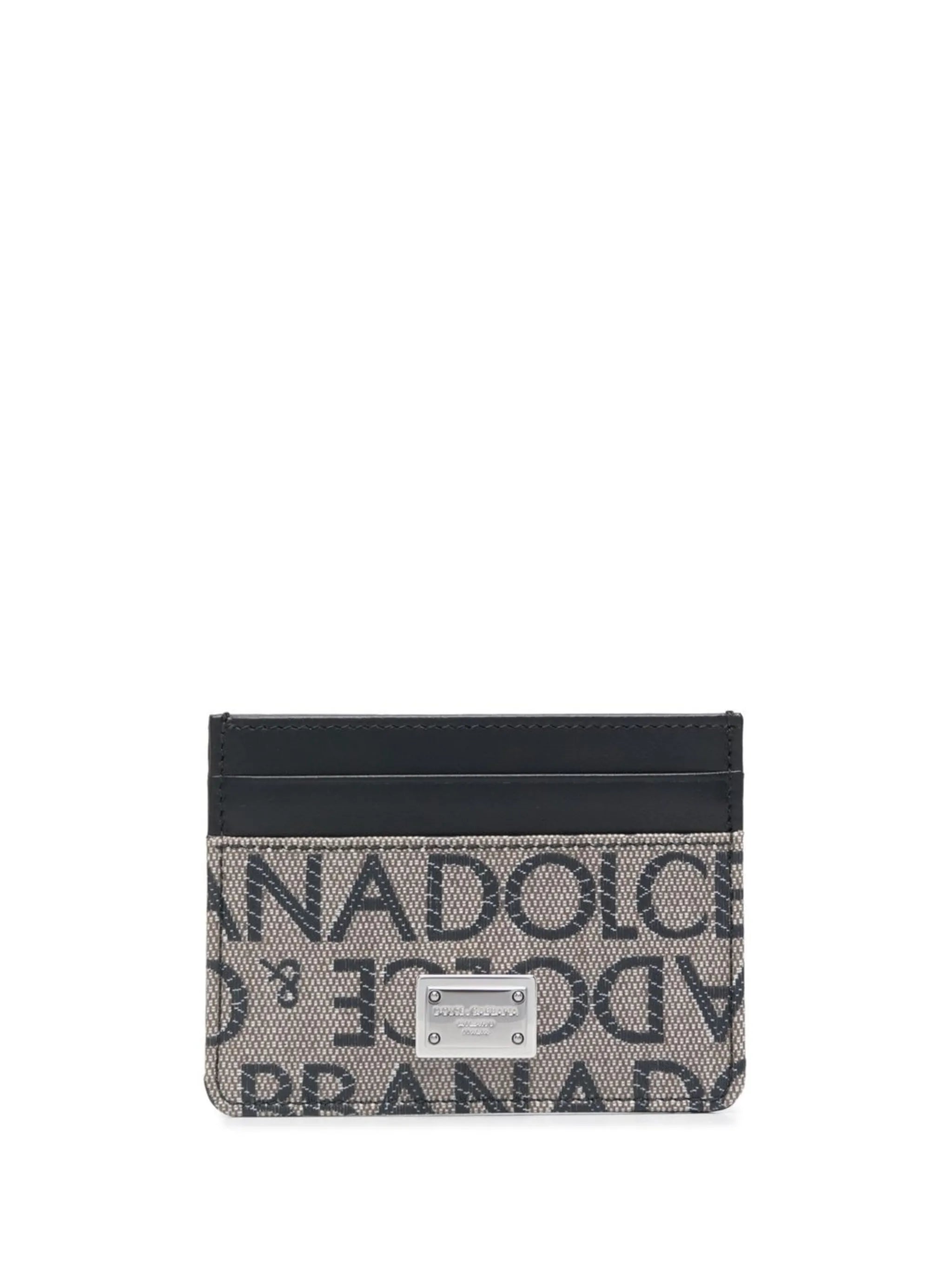 logo jacquard card holder