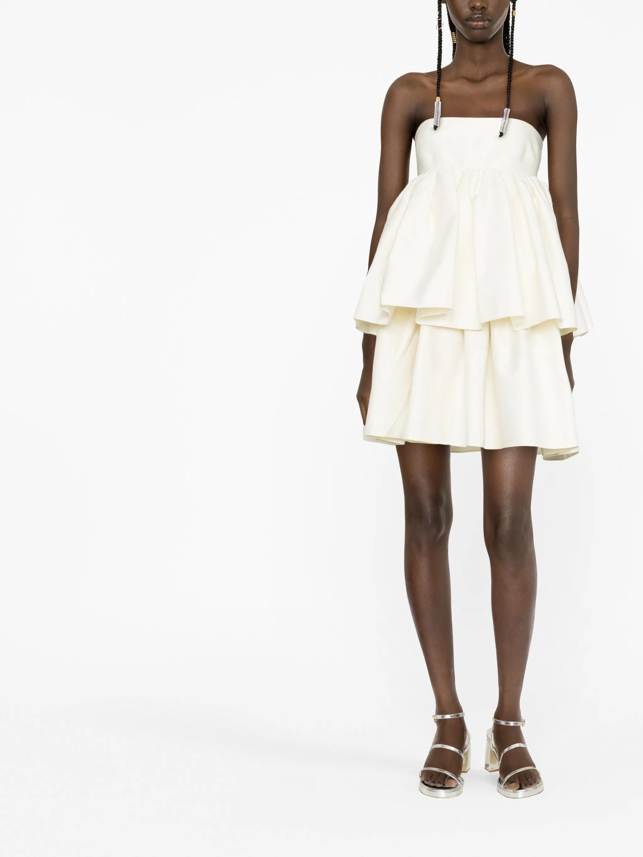 tiered strapless minidress