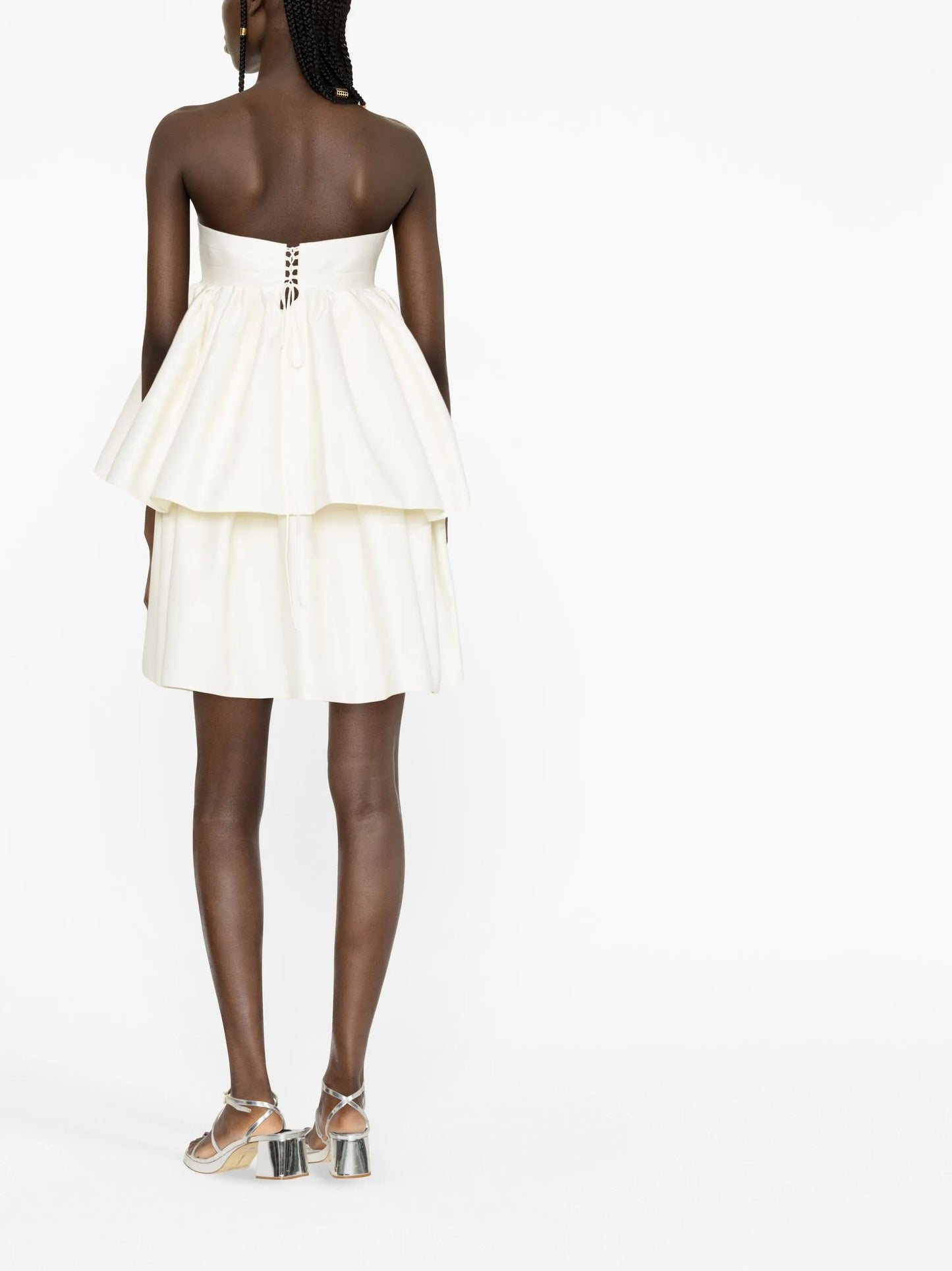tiered strapless minidress
