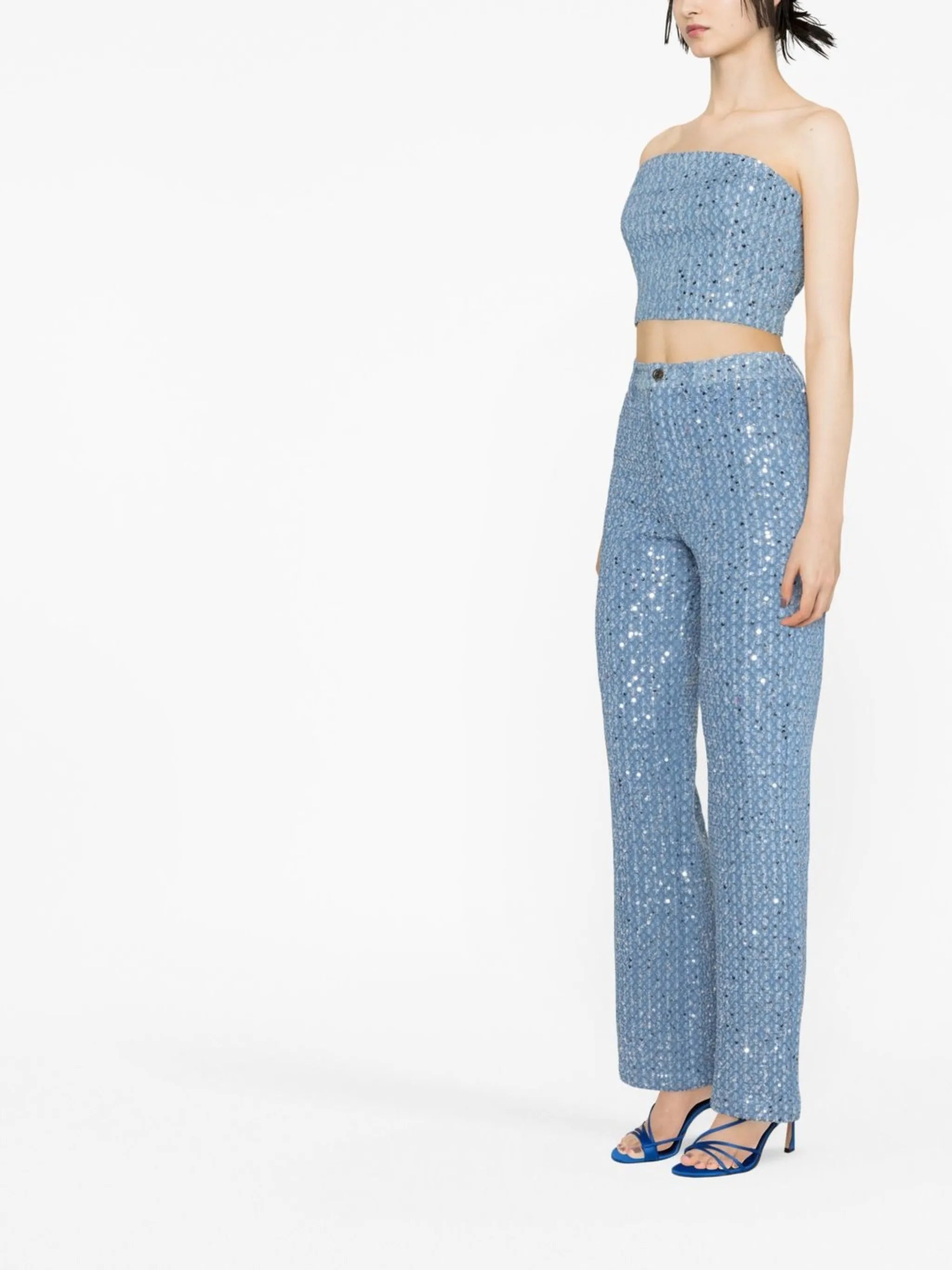 sequin-embellished jeans