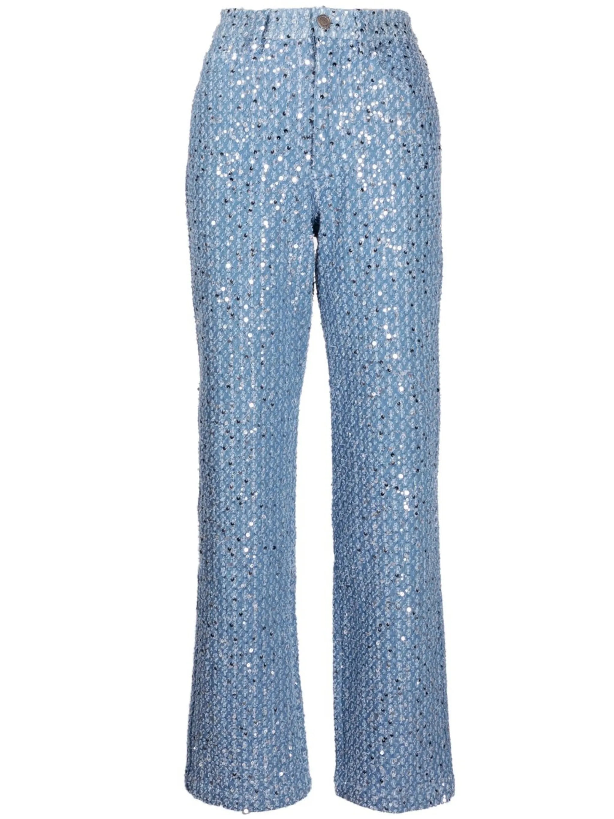 sequin-embellished jeans