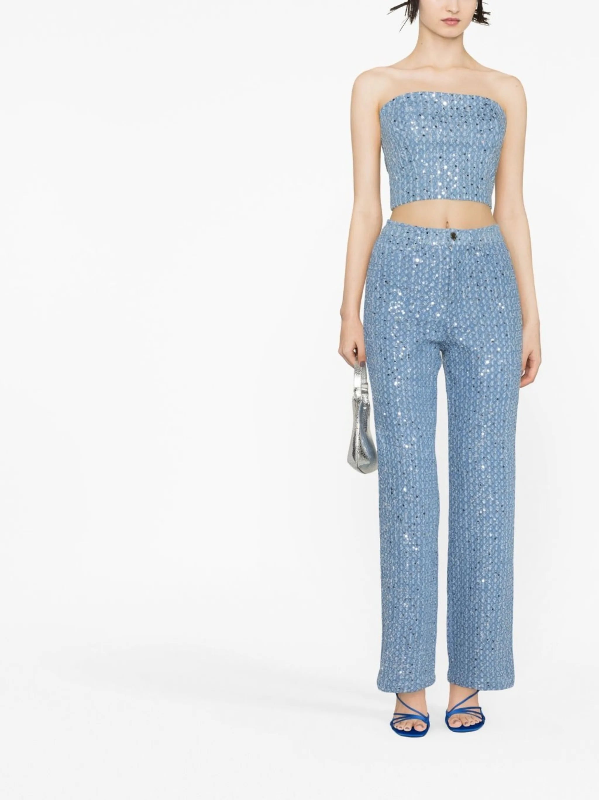 sequin-embellished jeans