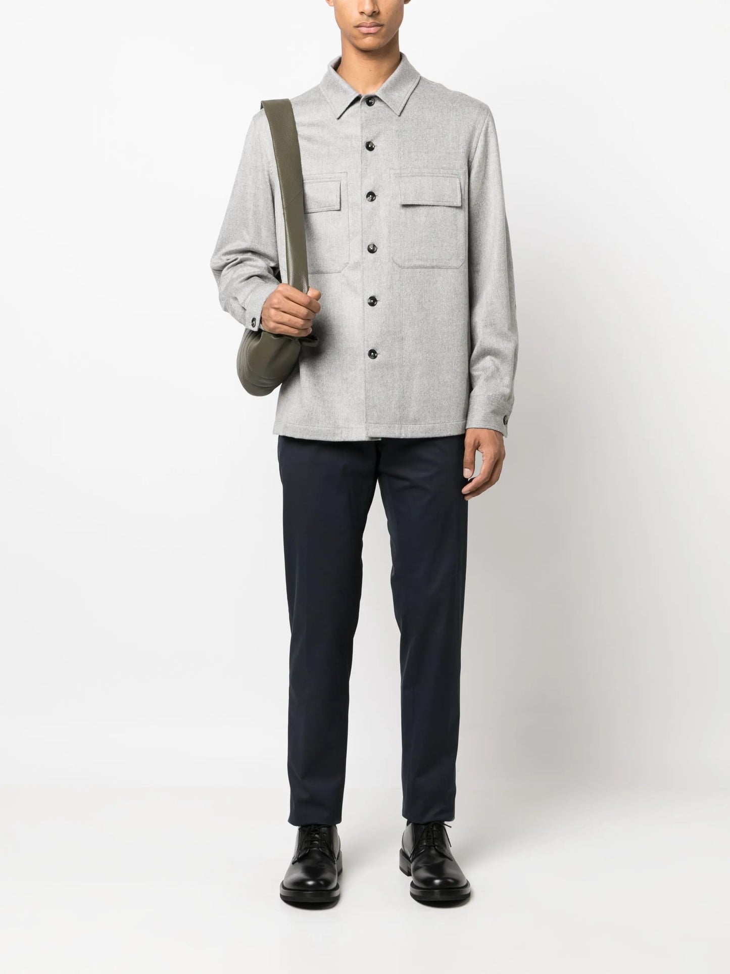 straight-leg cotton chino trousers