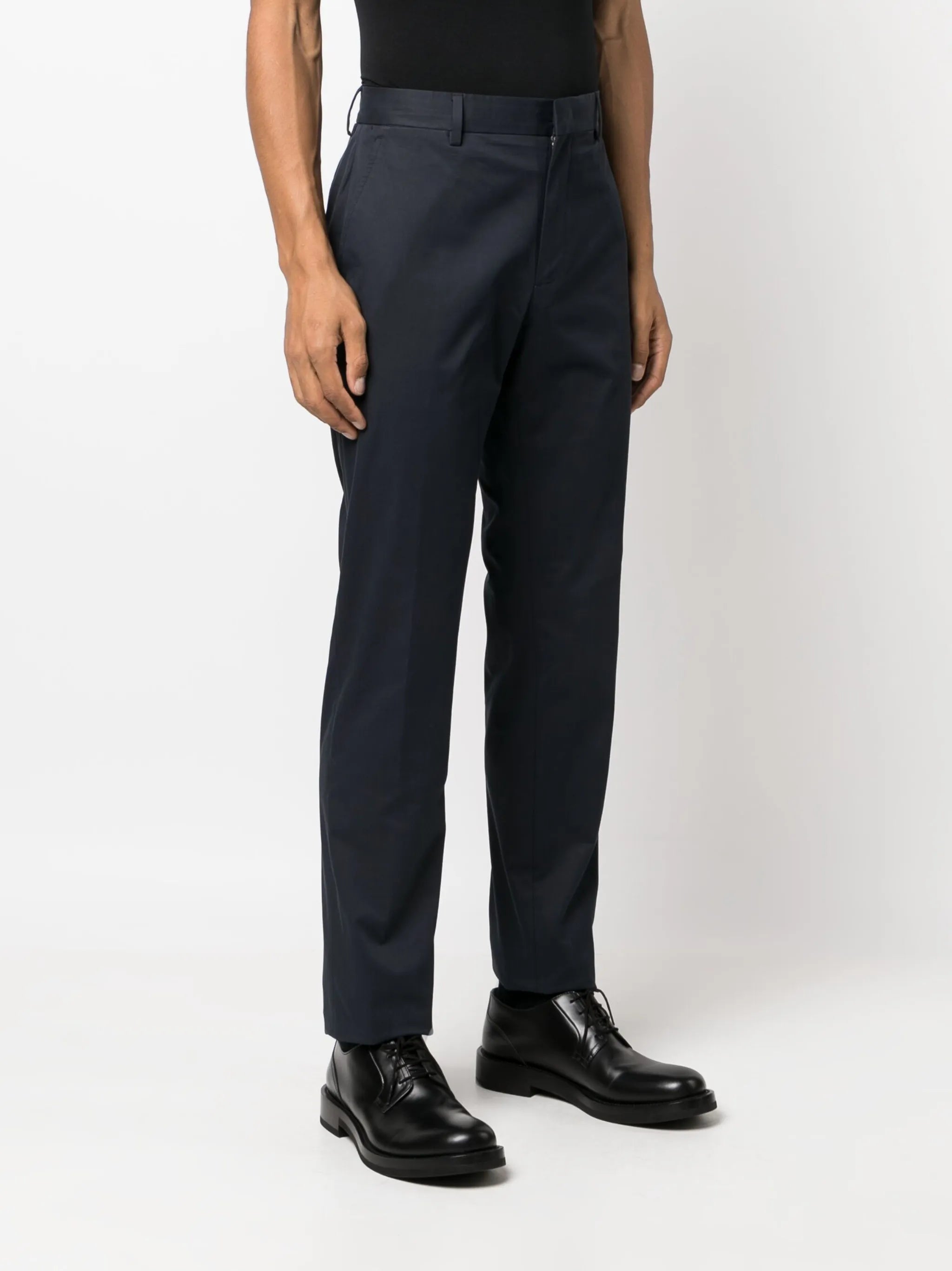 straight-leg cotton chino trousers