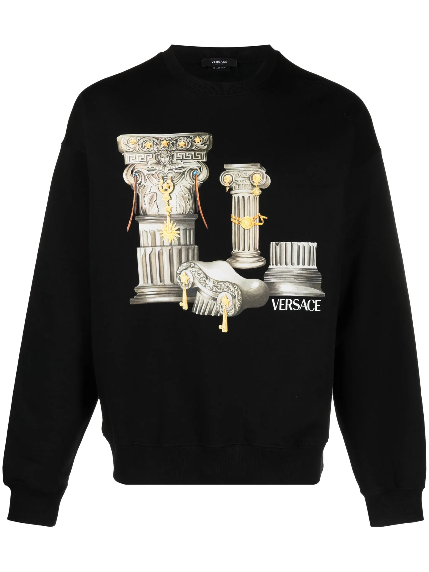 Columns-print cotton sweatshirt