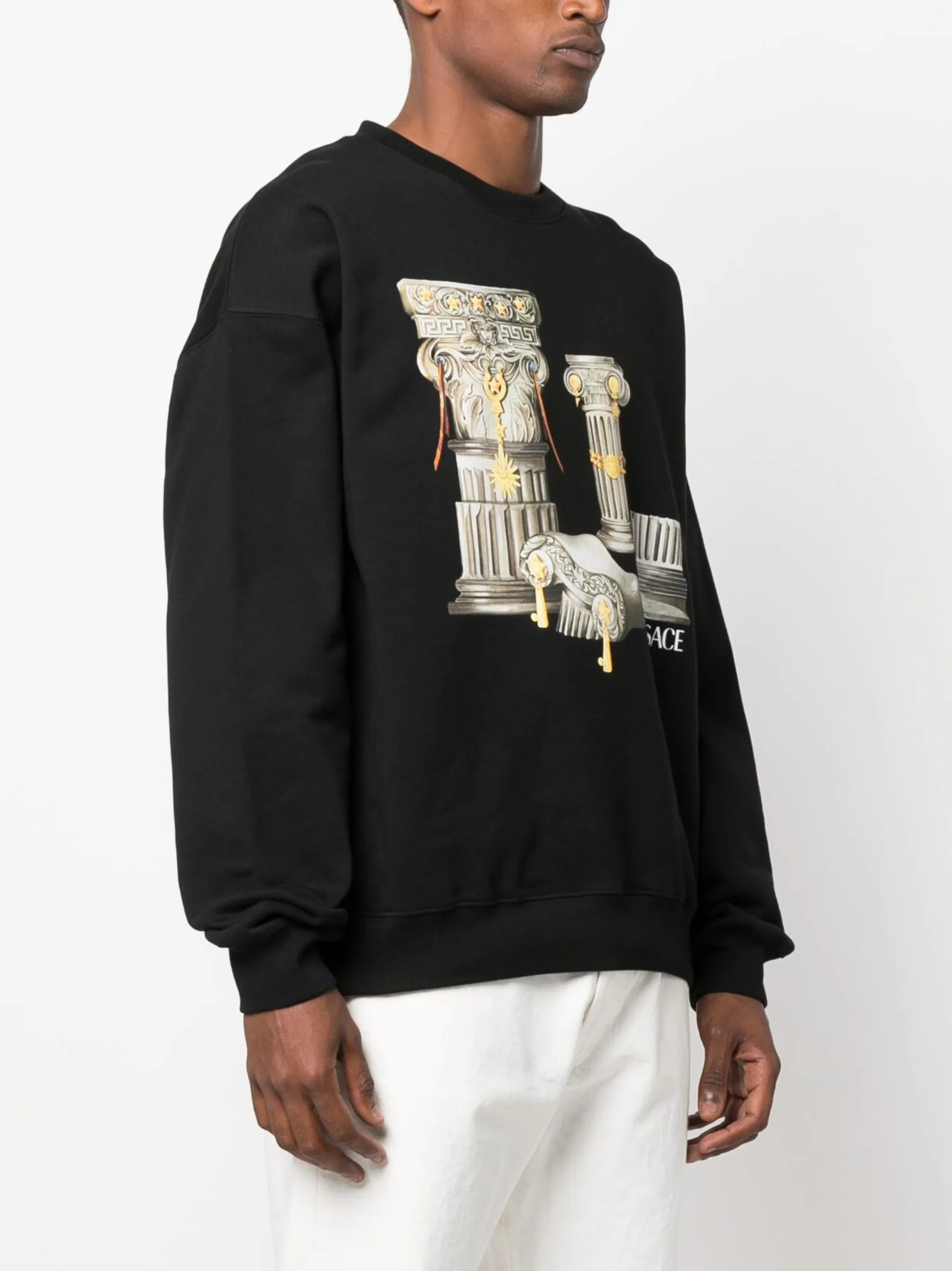 Columns-print cotton sweatshirt