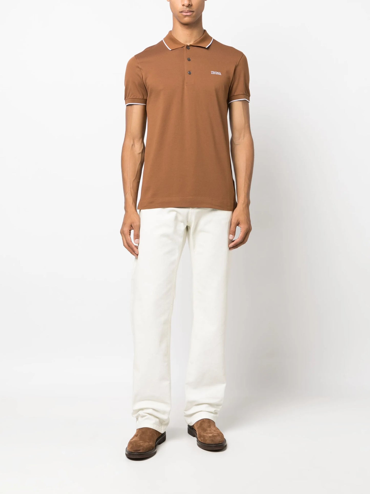 embroidered-logo cotton polo shirt