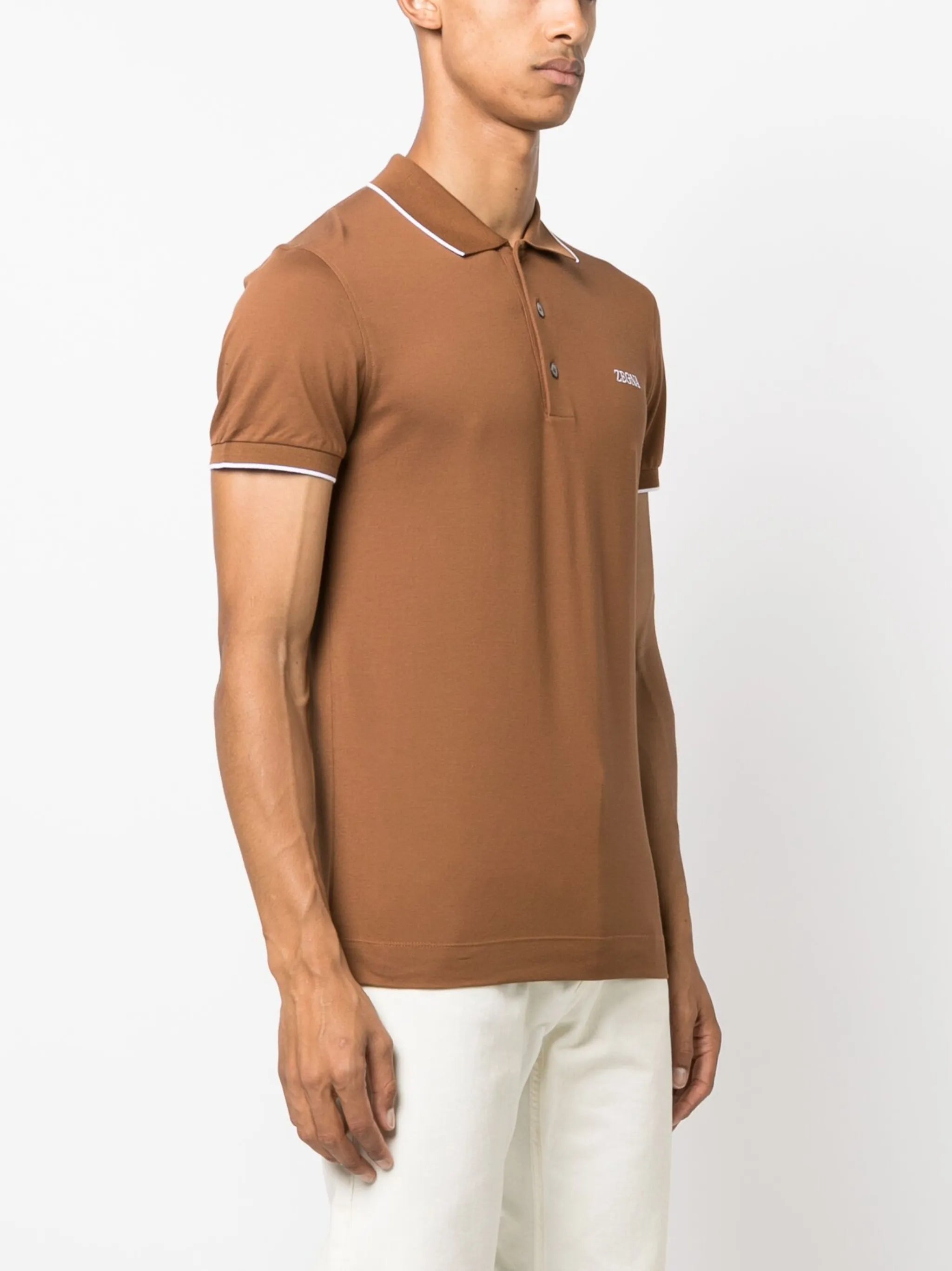 embroidered-logo cotton polo shirt