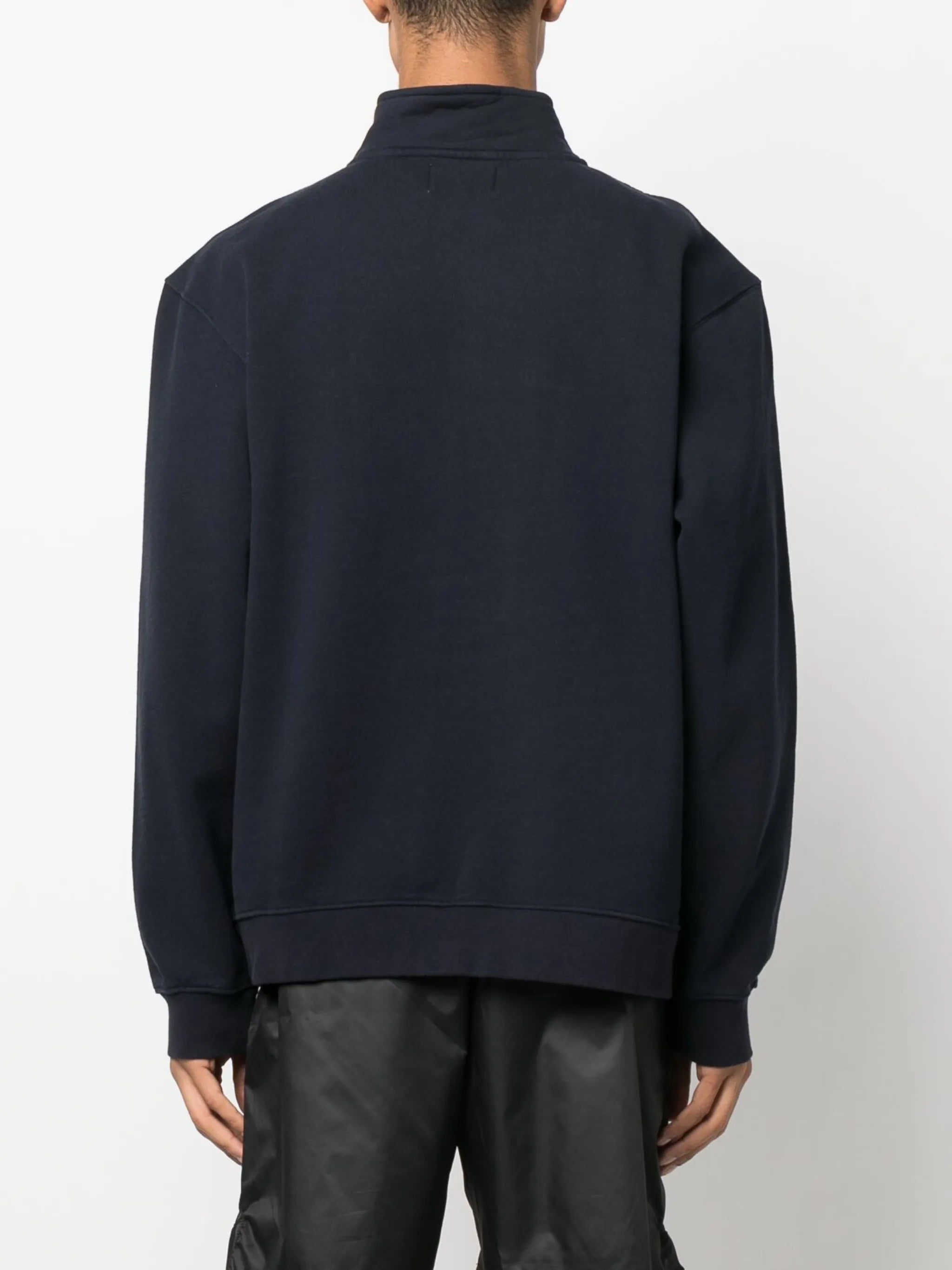 Triangle high-neck zip-up sweatshirt