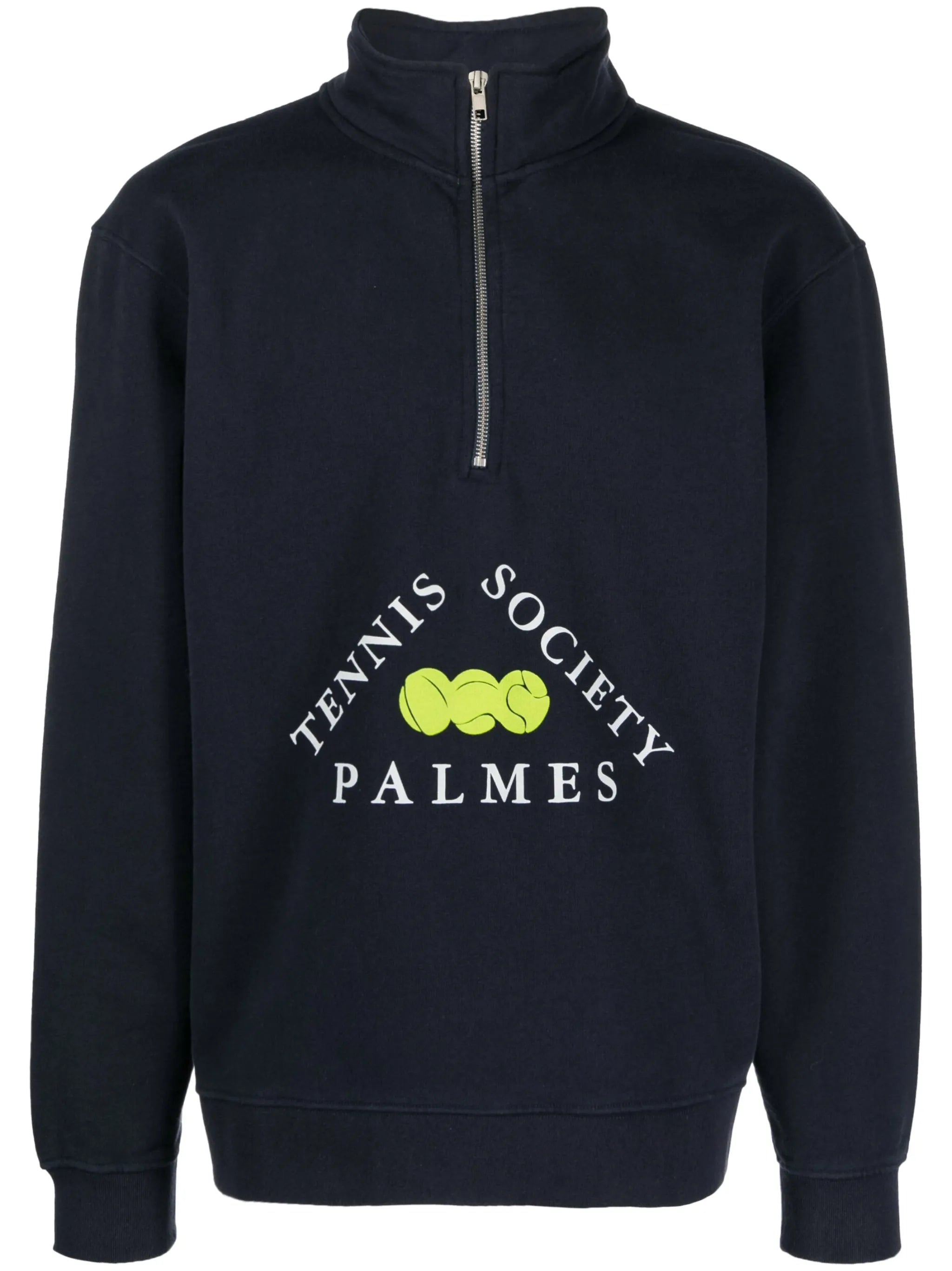 Triangle high-neck zip-up sweatshirt
