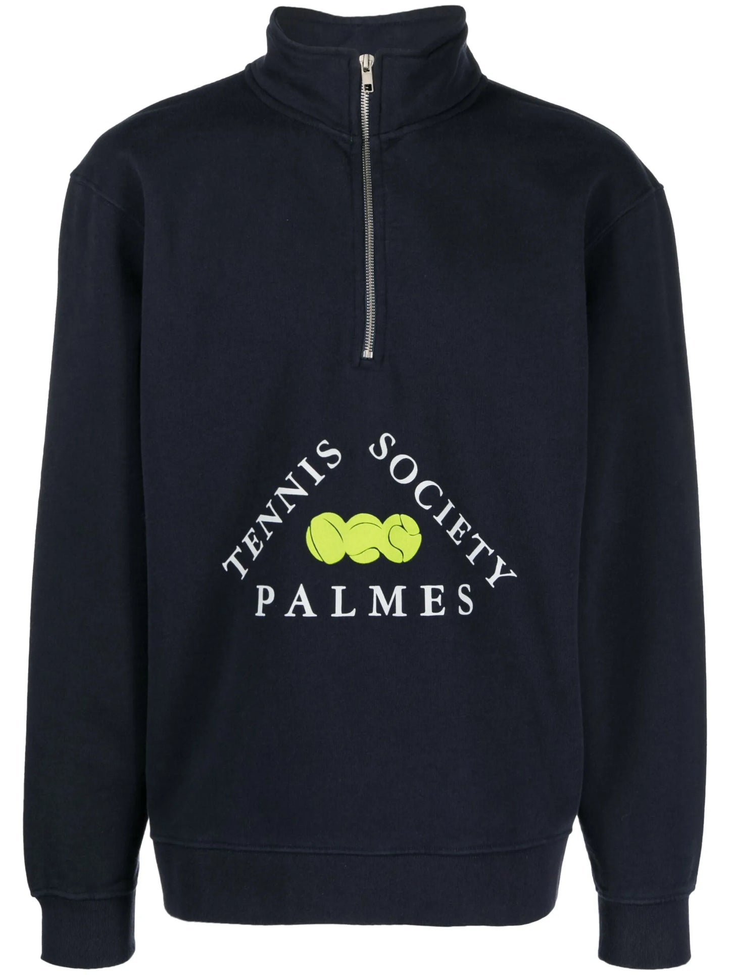 Triangle high-neck zip-up sweatshirt