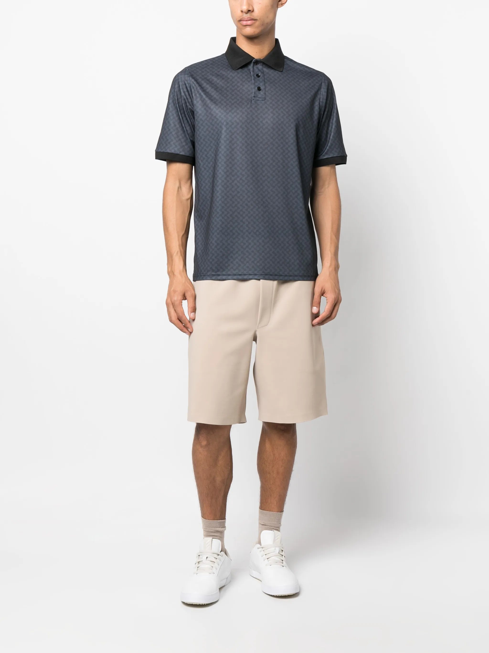 patterned polo shirt
