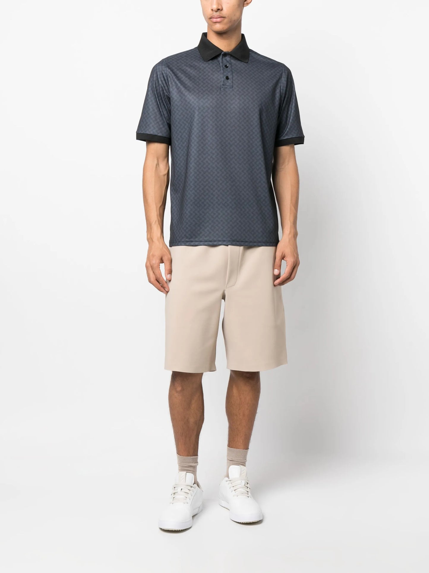 patterned polo shirt