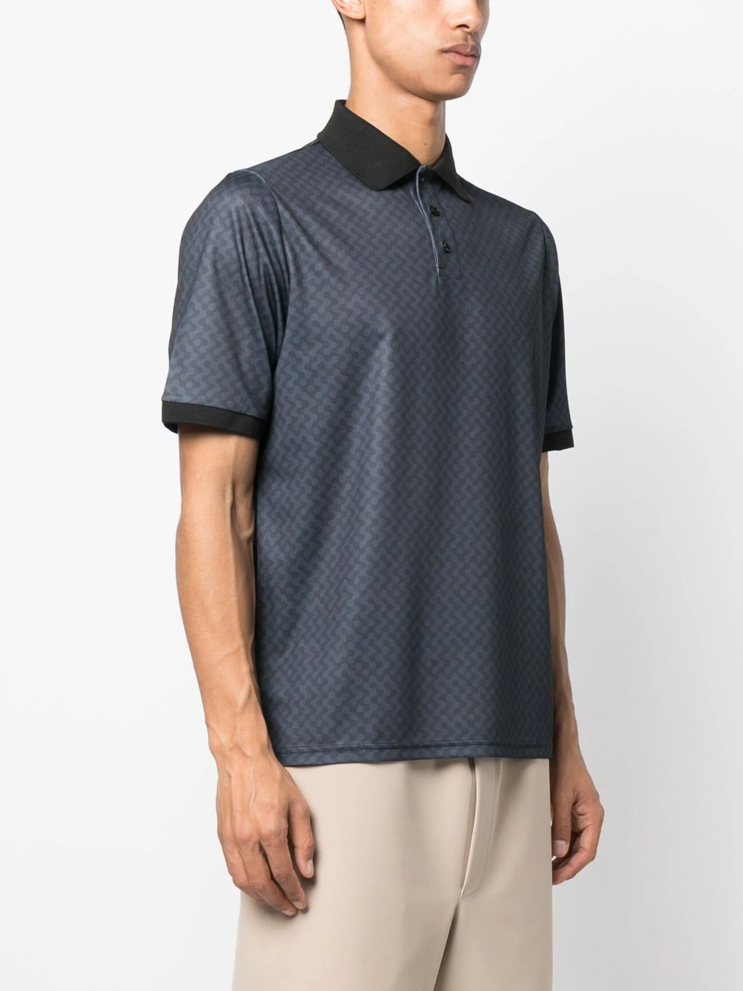 patterned polo shirt
