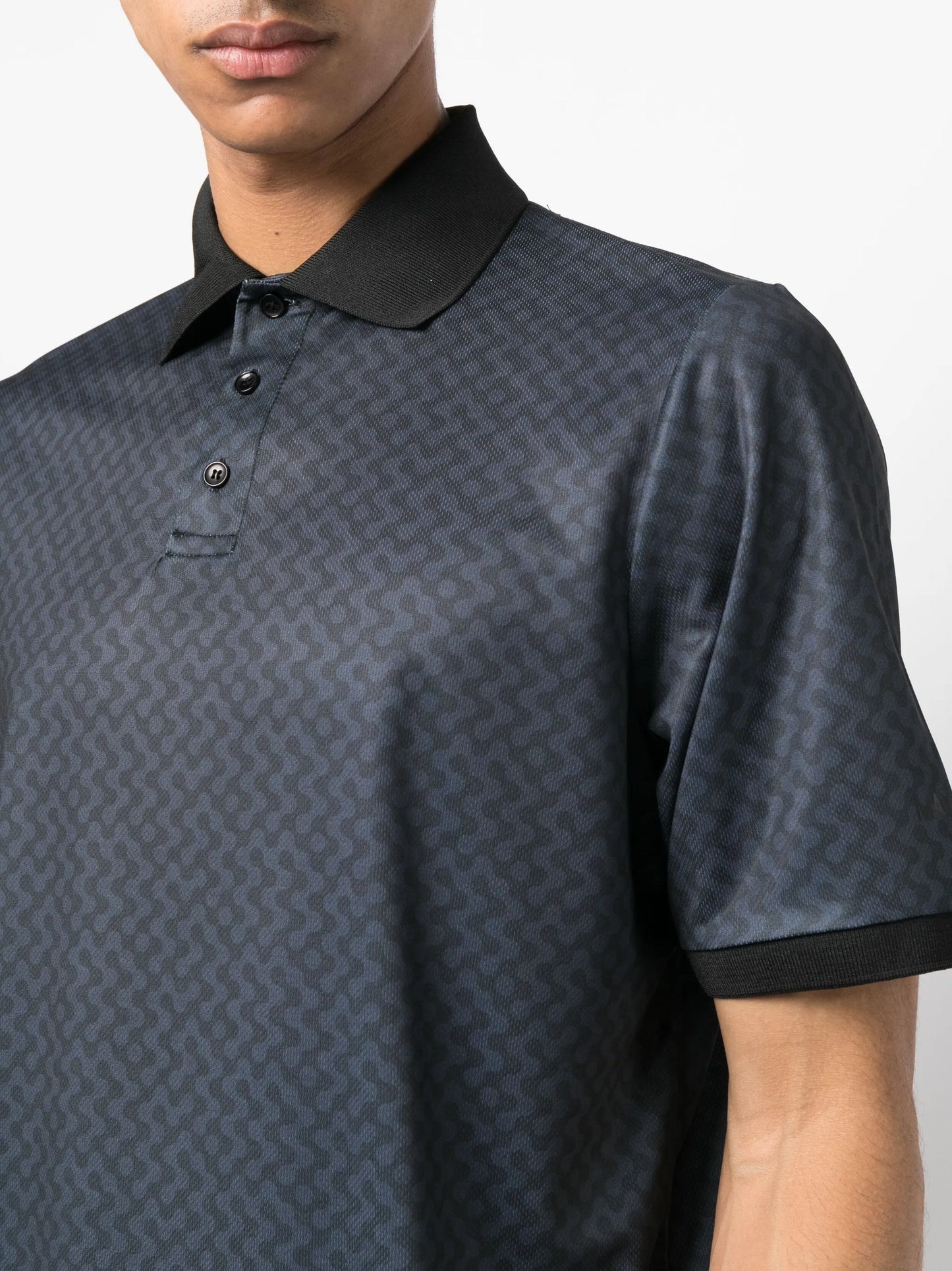 patterned polo shirt