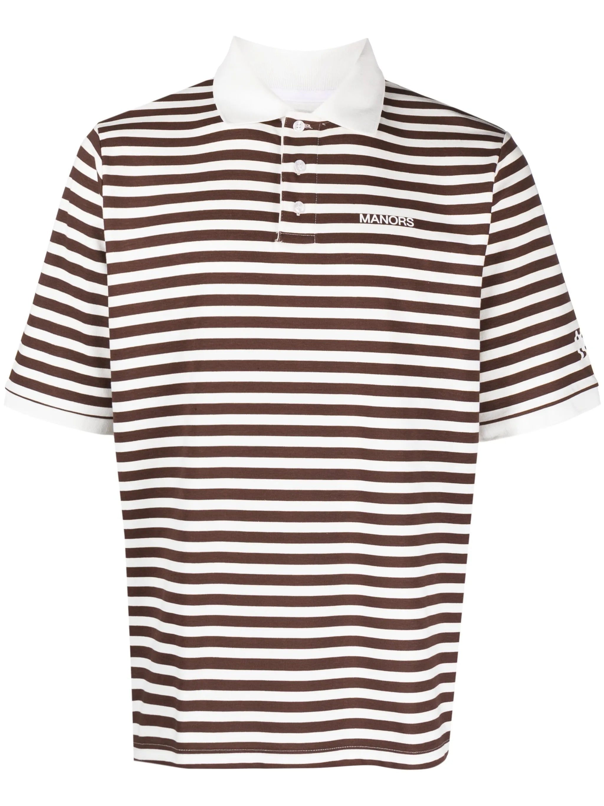 logo-print striped polo shirt