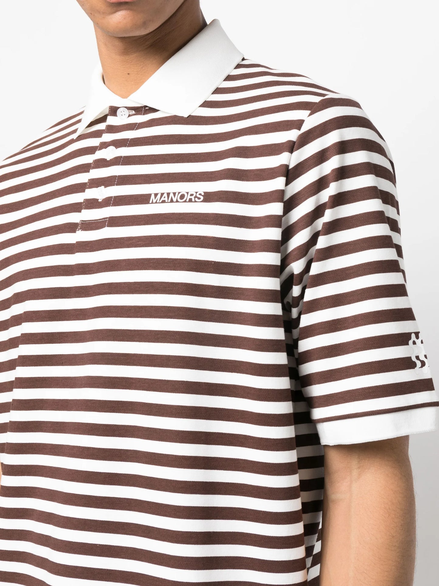 logo-print striped polo shirt