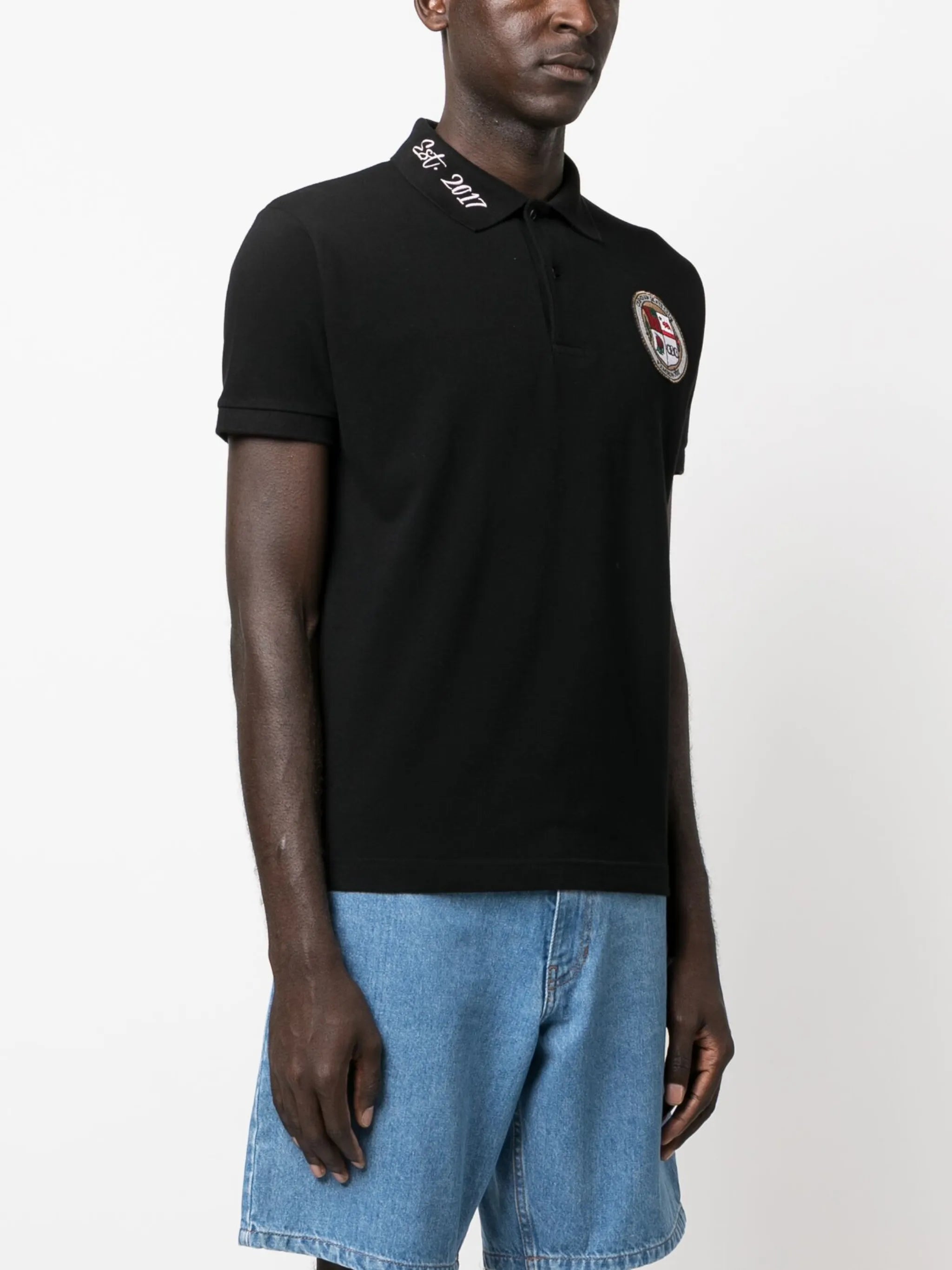 logo-patch cotton polo shirt