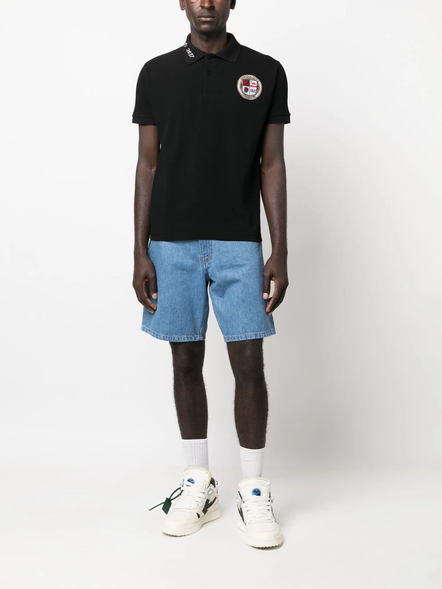 logo-patch cotton polo shirt