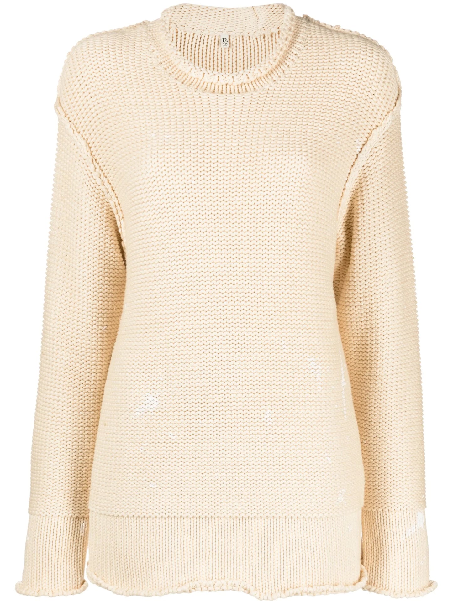 rolled-hem long-sleeve jumper