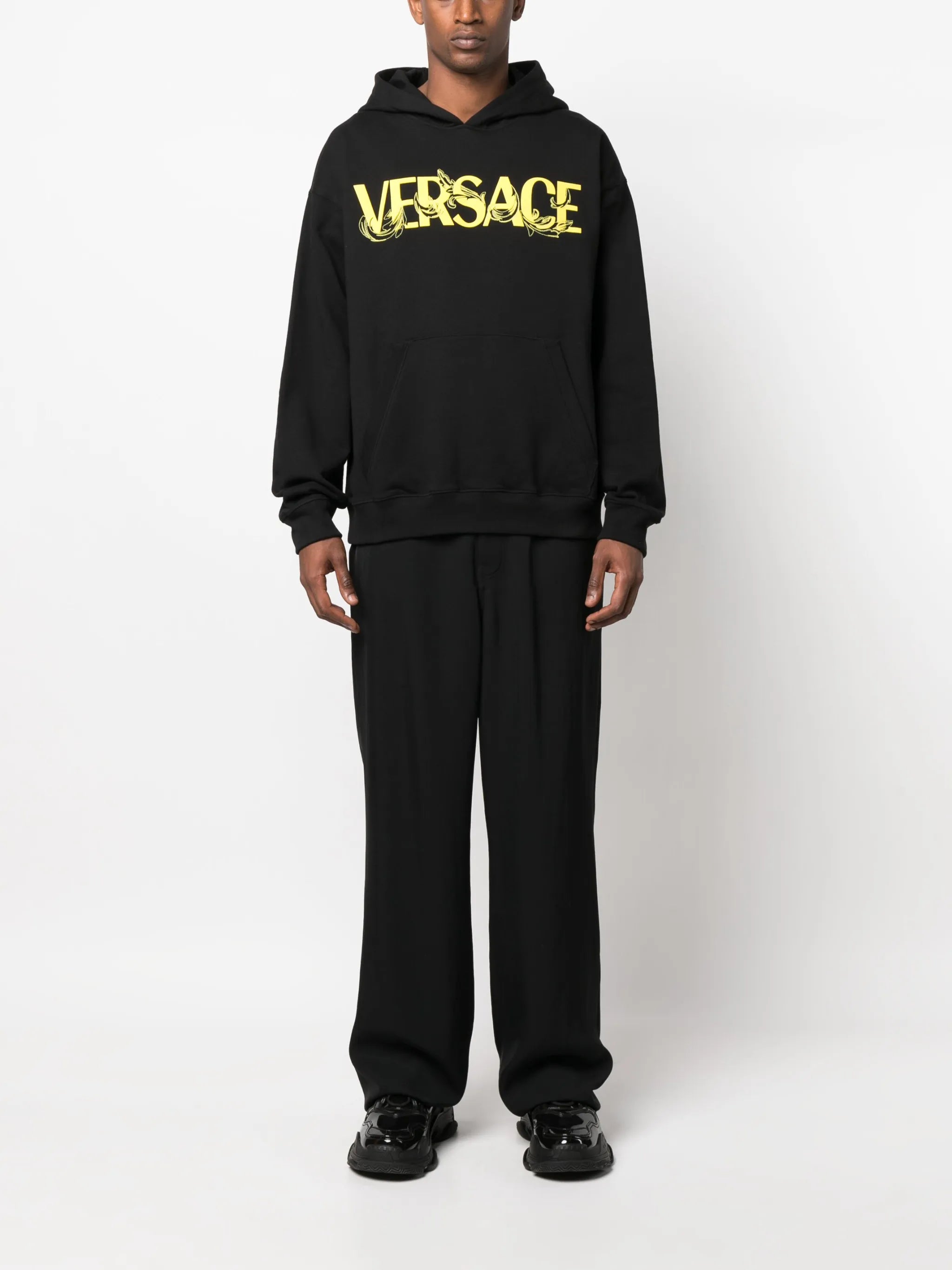 logo-print cotton hoodie