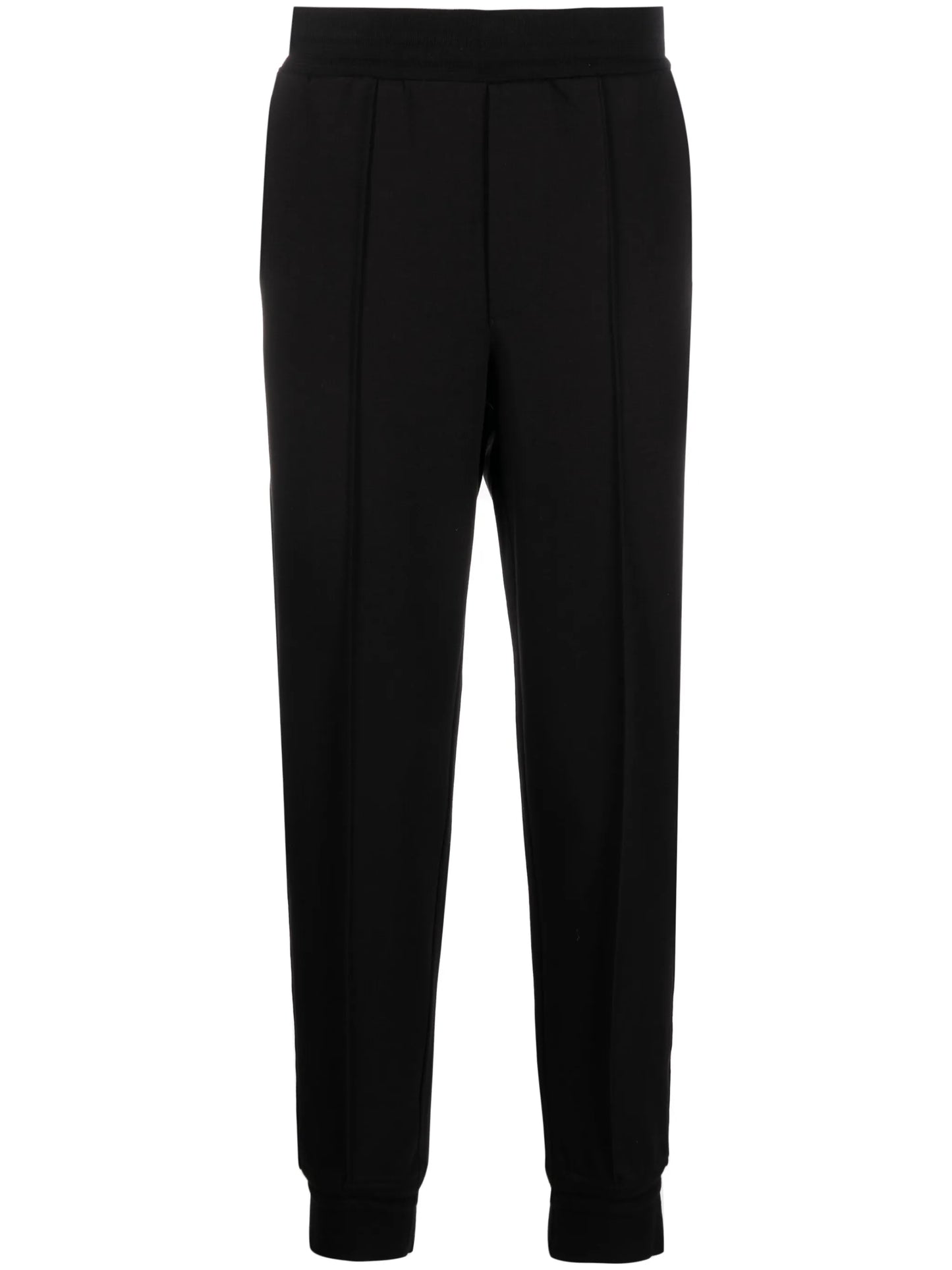 elasticated-waist cotton track pants