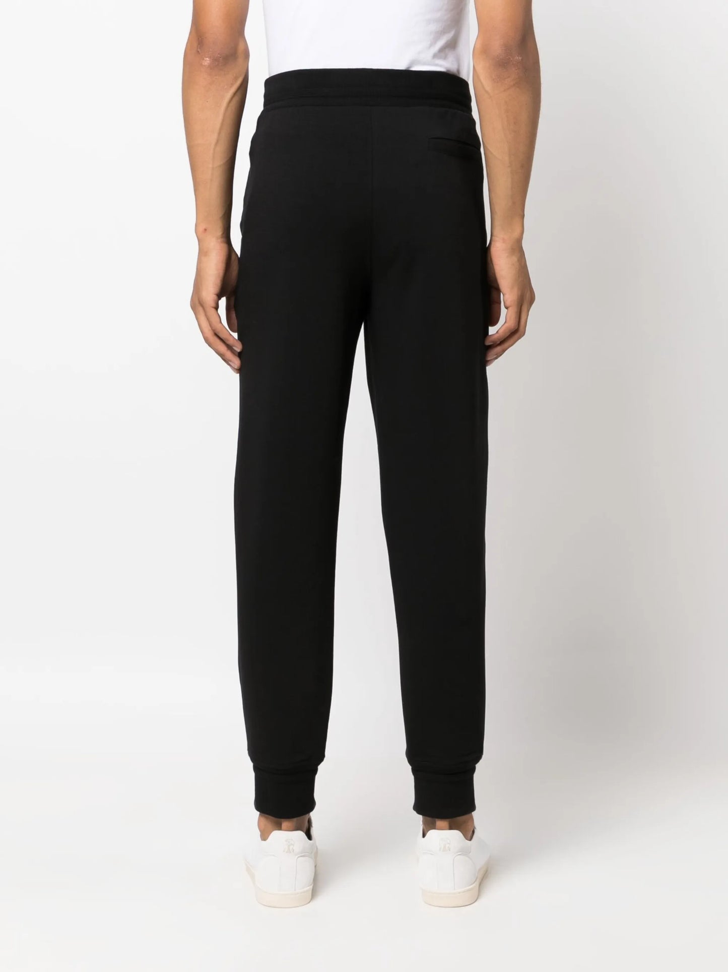 elasticated-waist cotton track pants
