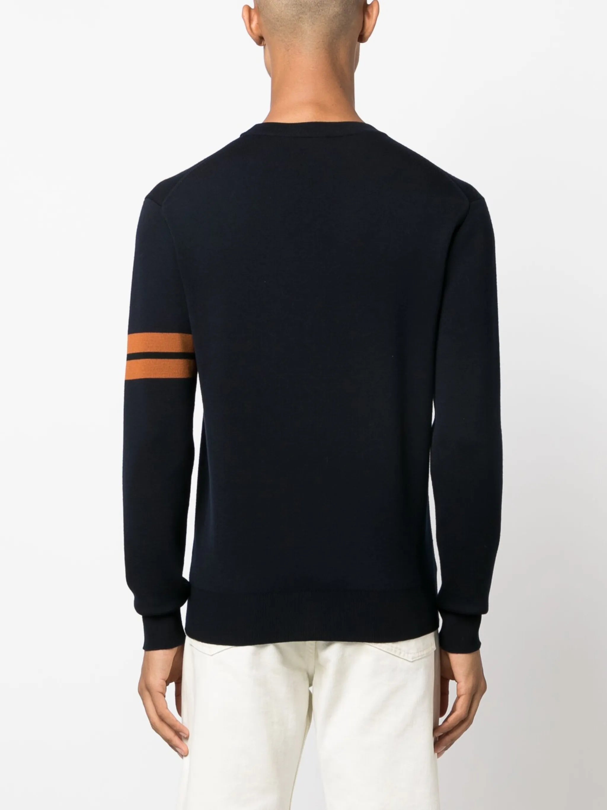 stripe-detail wool jumper