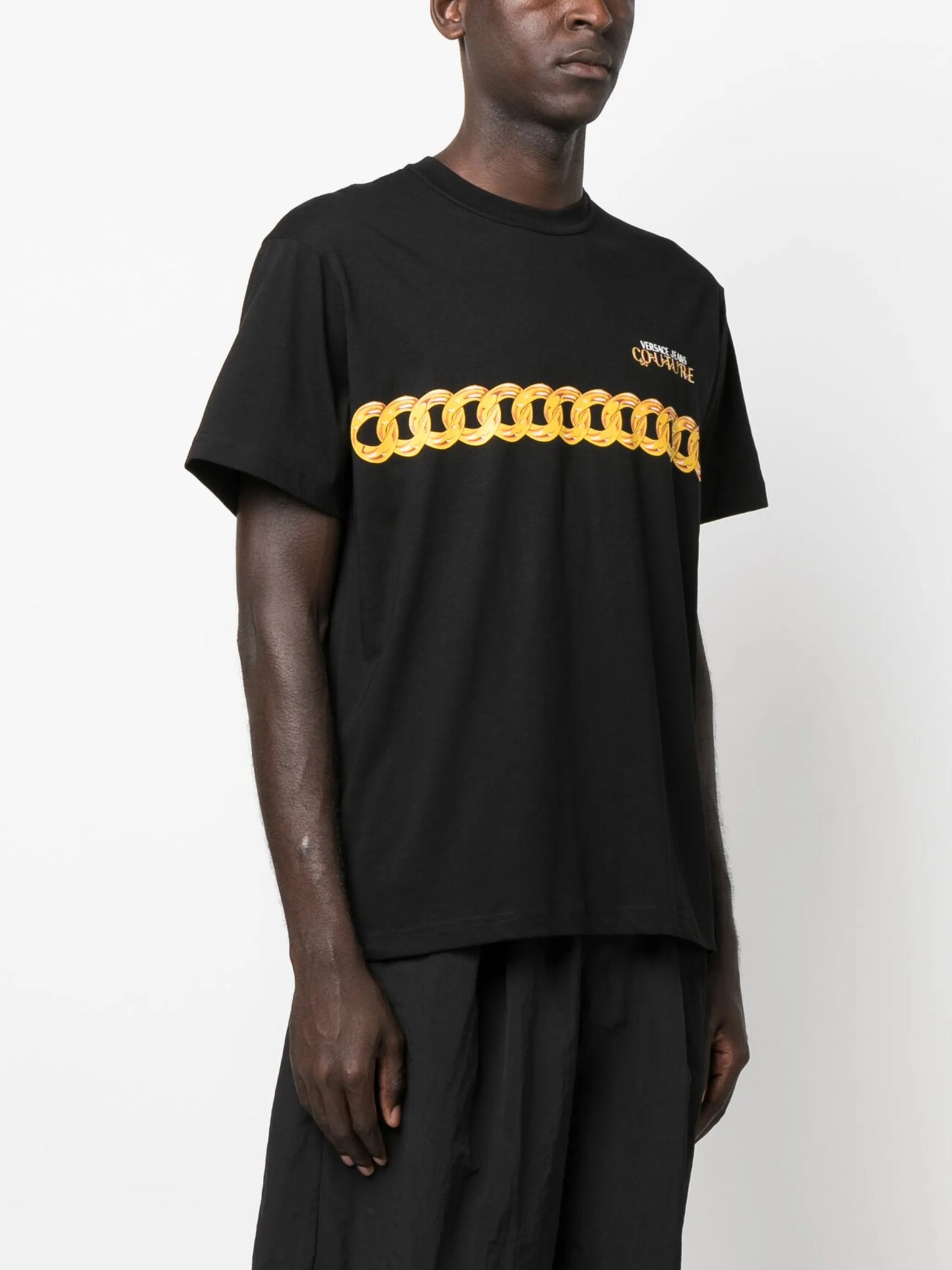 chain-link print cotton T-shirt