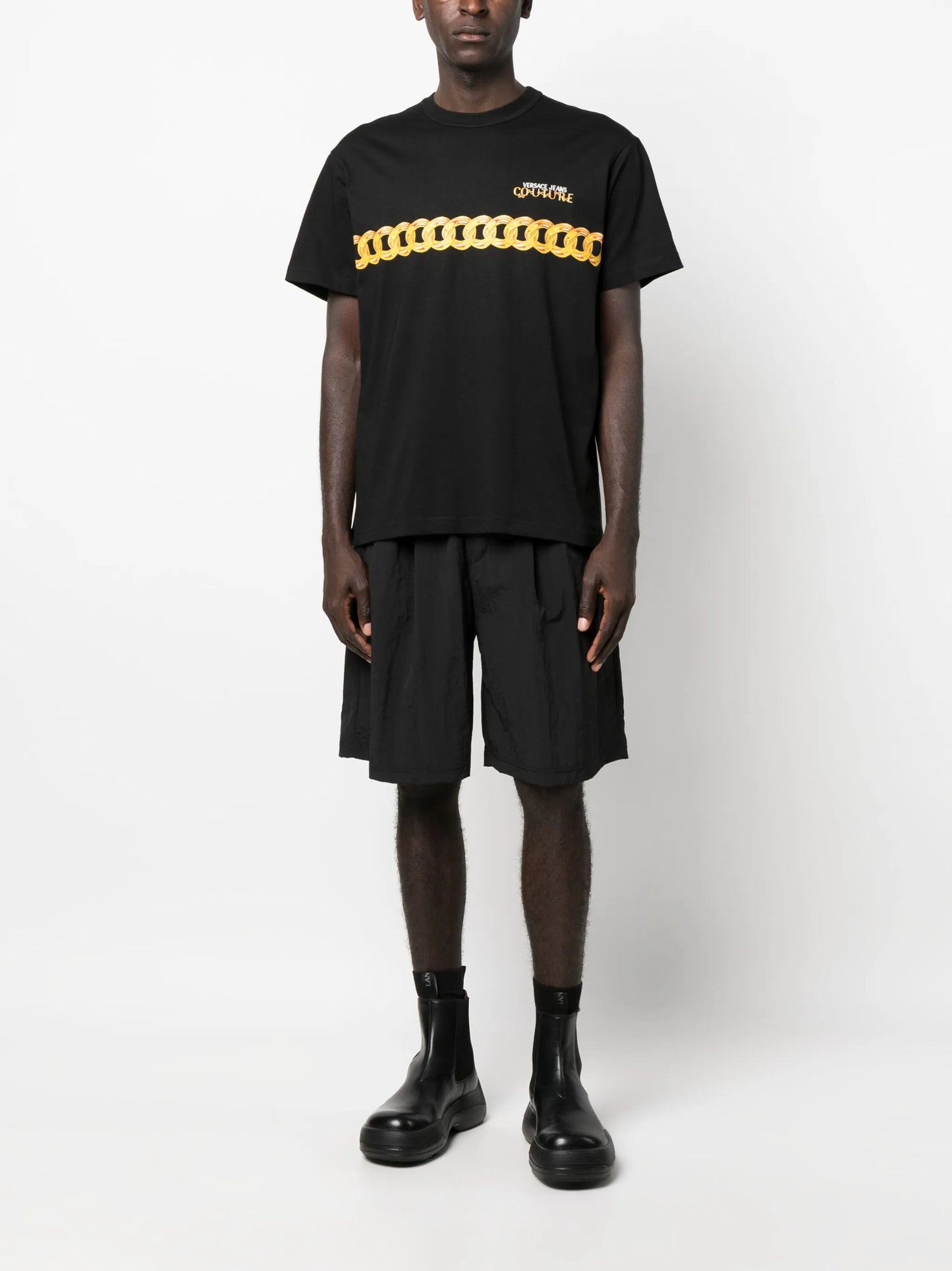 chain-link print cotton T-shirt