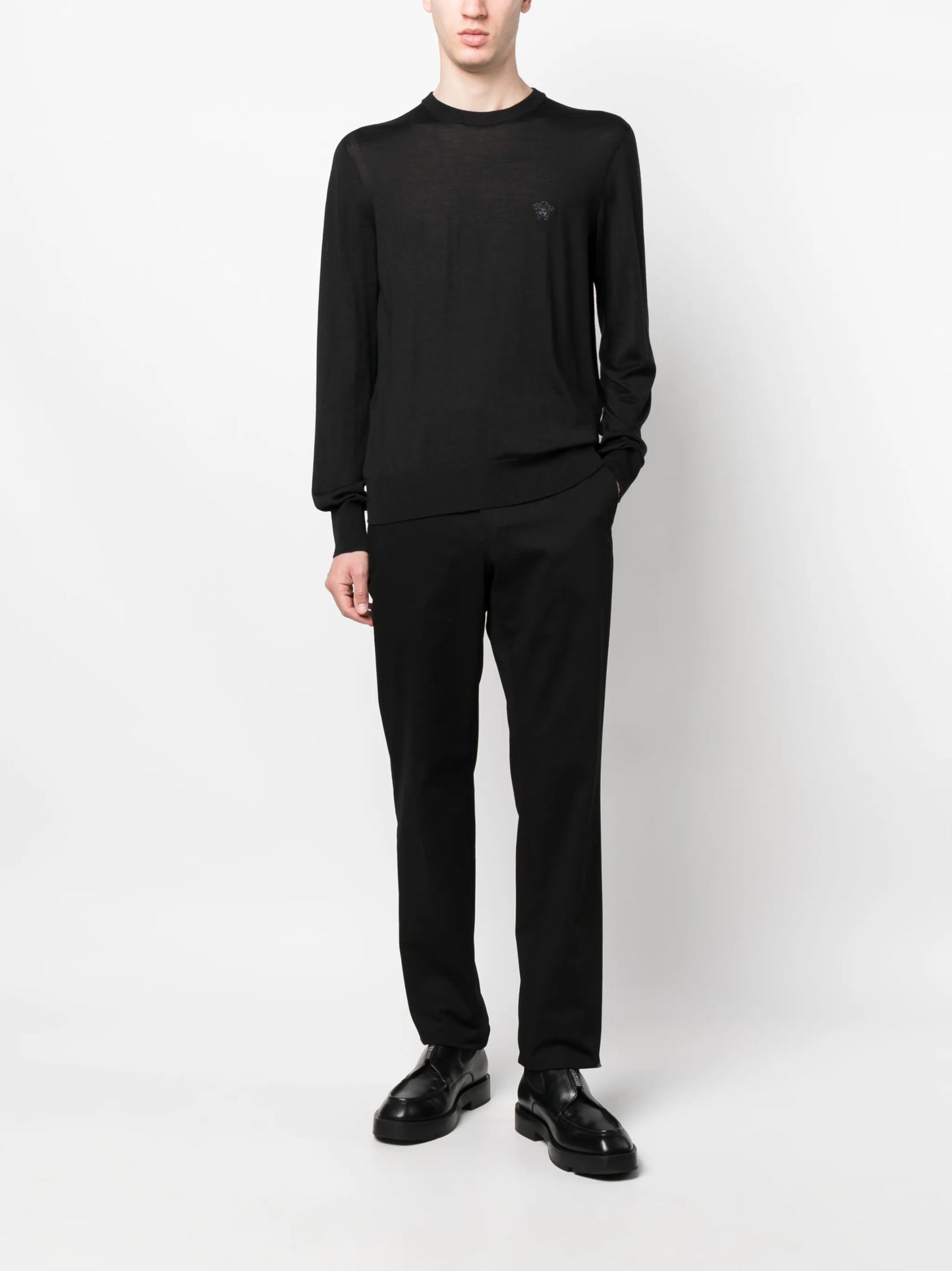 embroidered wool-blend jumper