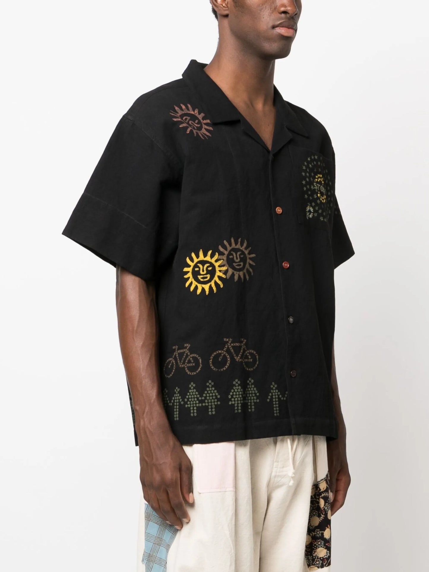 Greetings Solar Trip-embroidered shirt