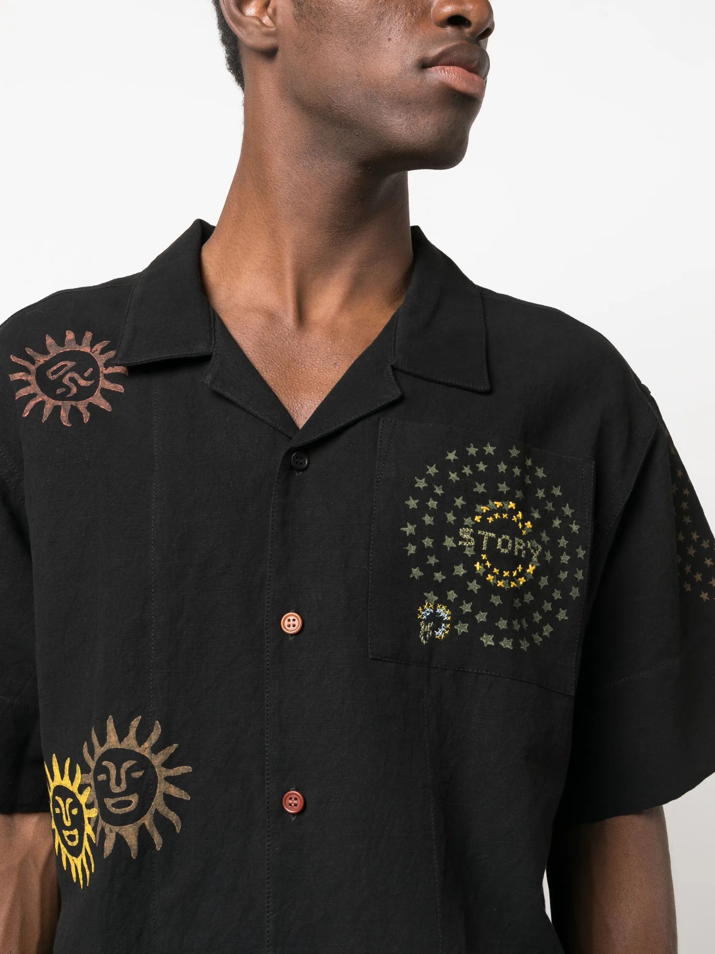 Greetings Solar Trip-embroidered shirt