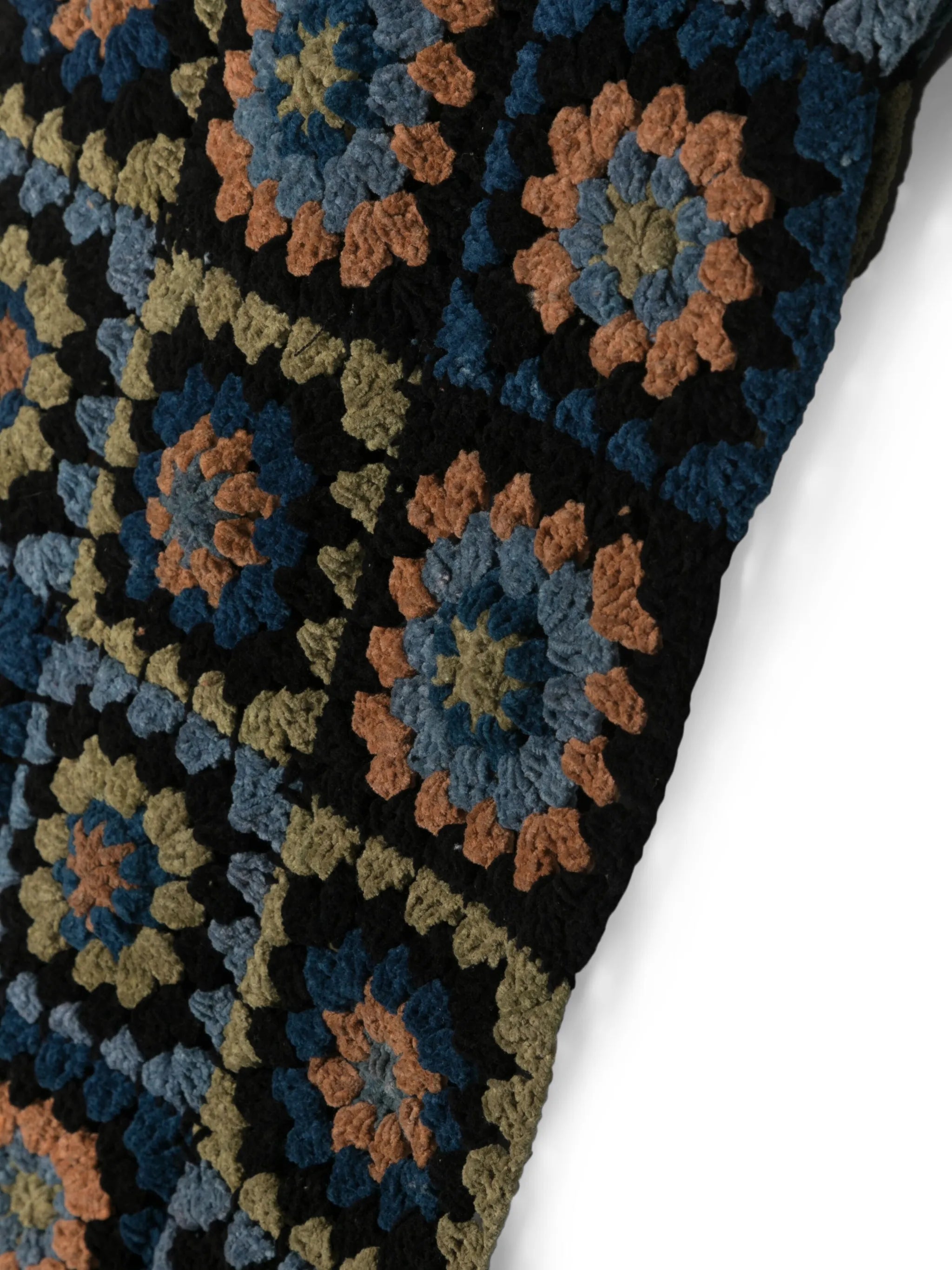 crochet-knit cotton scarf