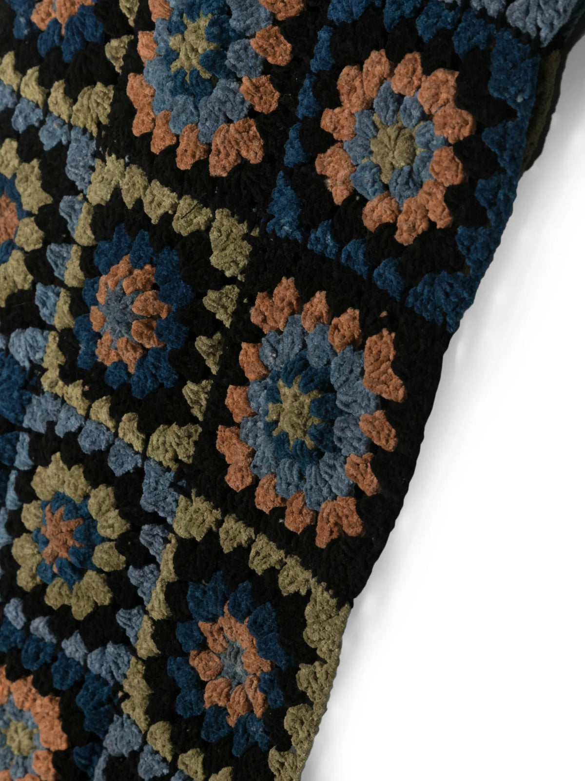 crochet-knit cotton scarf