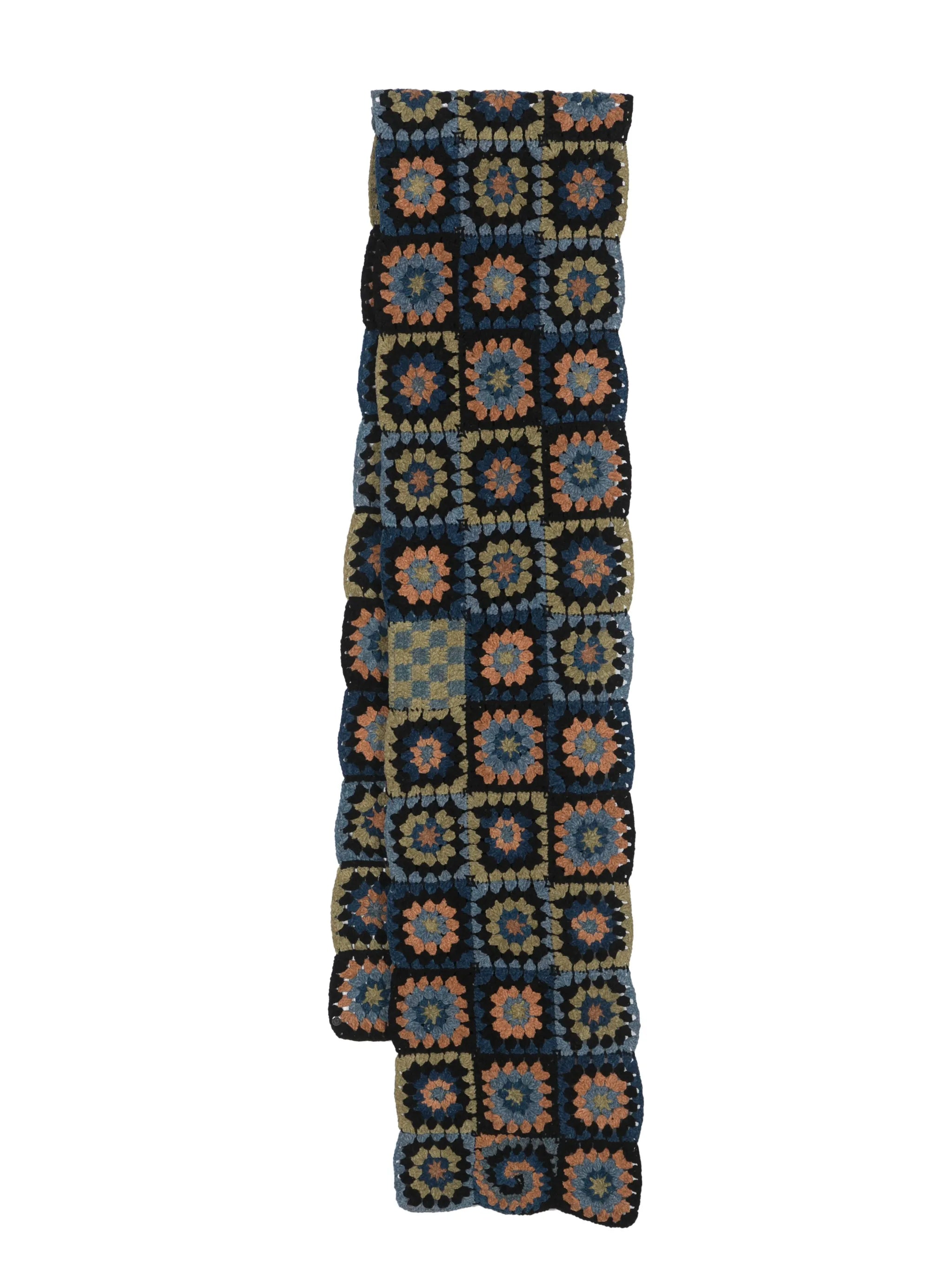 crochet-knit cotton scarf