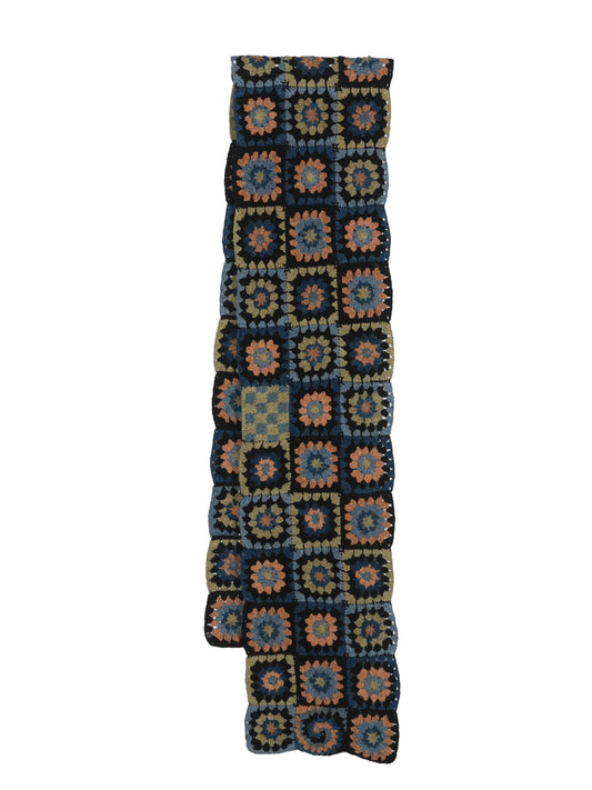 crochet-knit cotton scarf