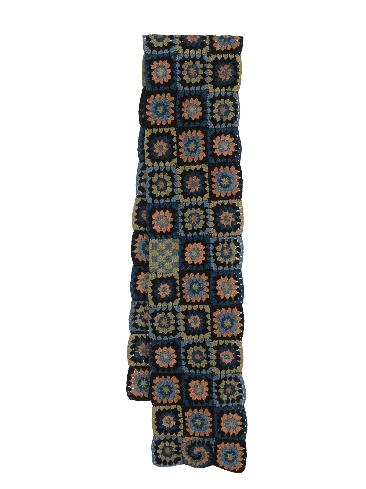 crochet-knit cotton scarf