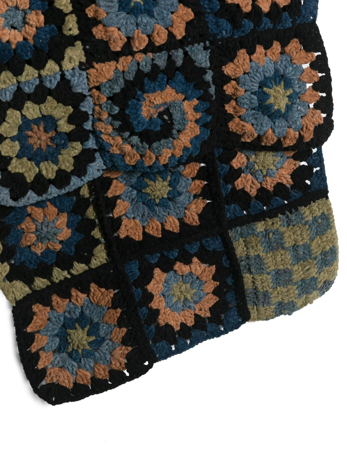 crochet-knit cotton scarf