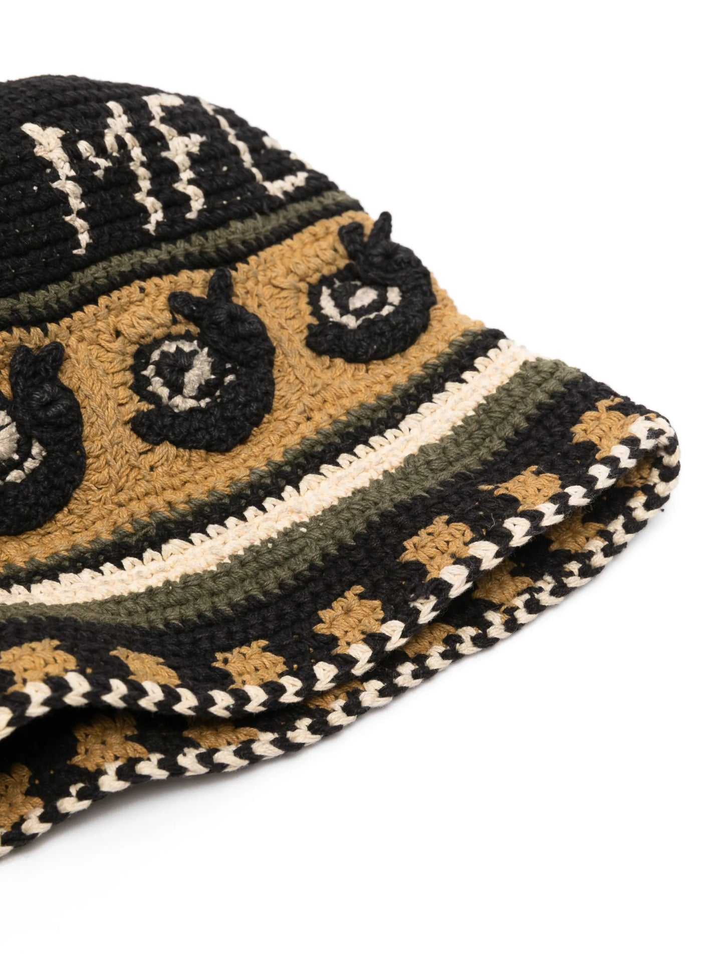 crochet-knit cotton bucket hat
