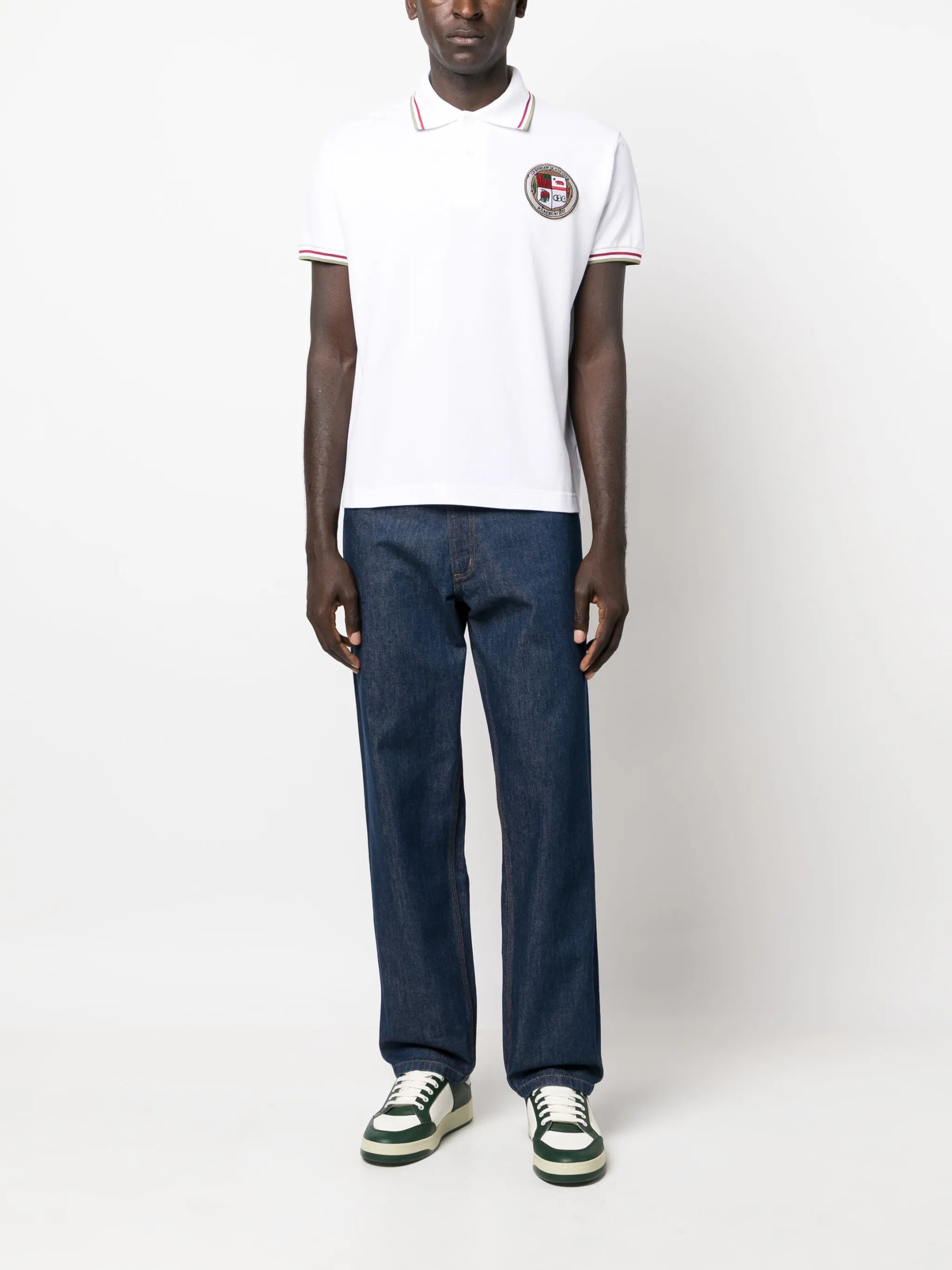 logo-patch cotton polo shirt